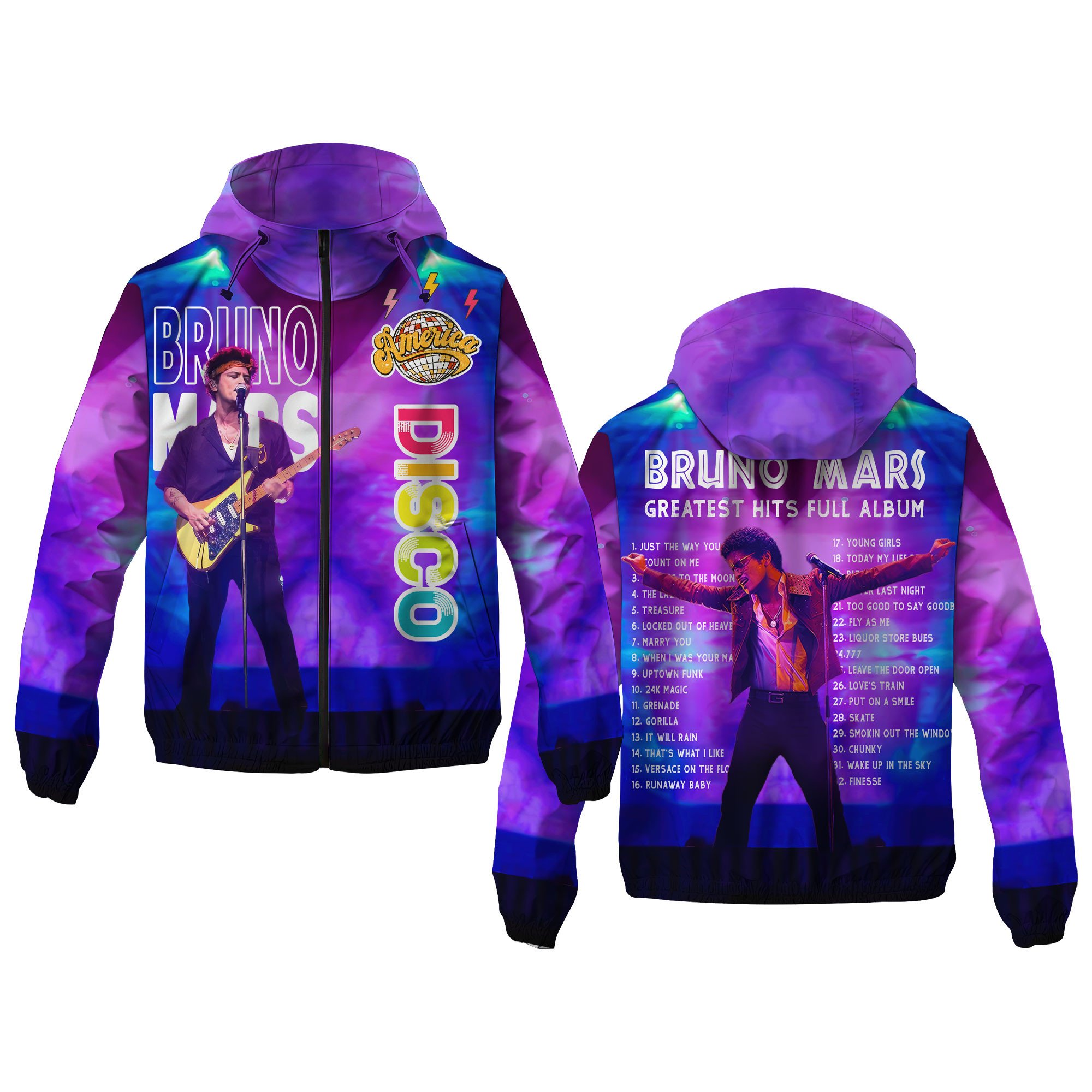 Bruno Mars Music Windbreaker Outdoor Jacket