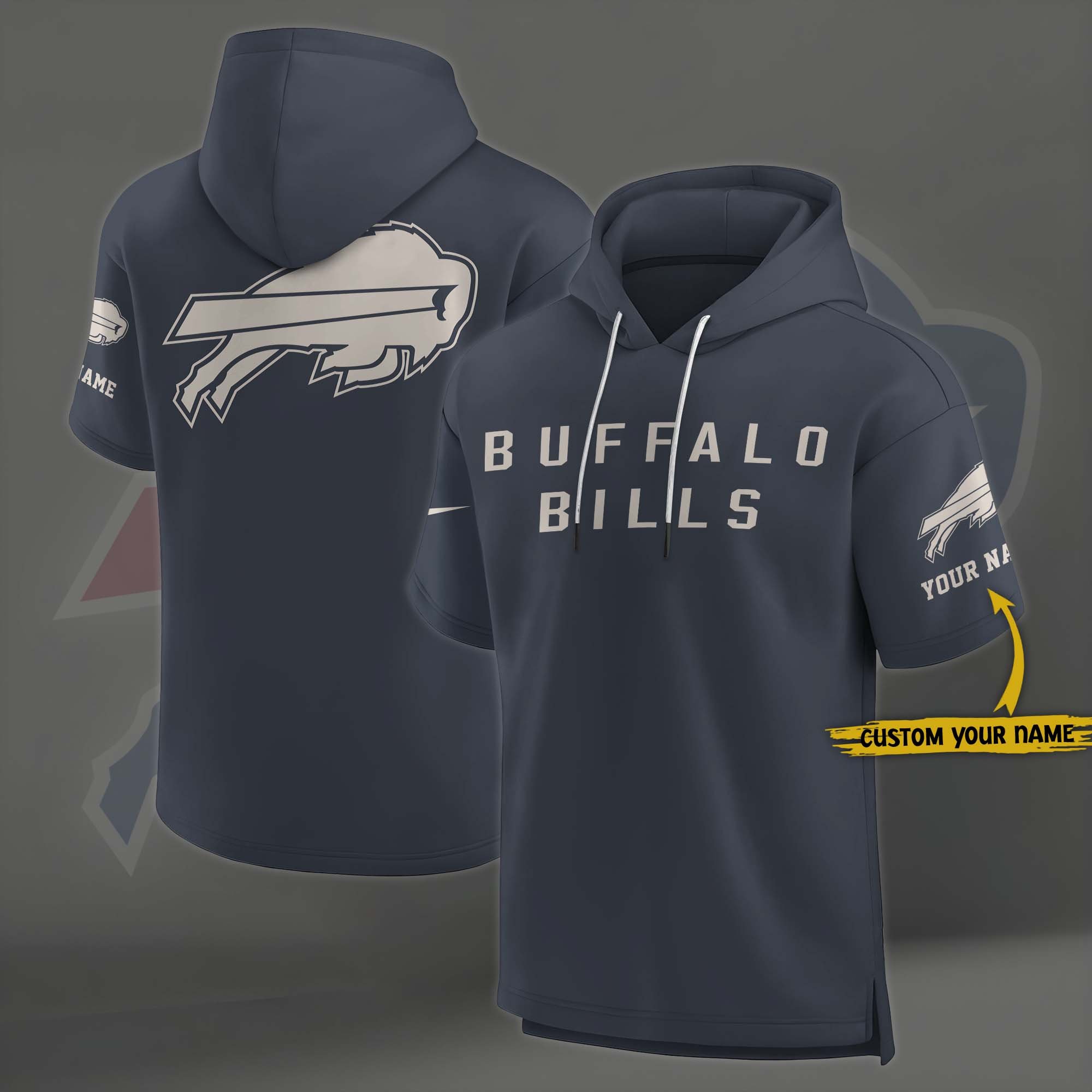 Buffalo Bills Elements Future Ground Lettering Short Sleeve Pullover Hoodie Custom Name, Gifts For Football Lovers EHIVM 03051158