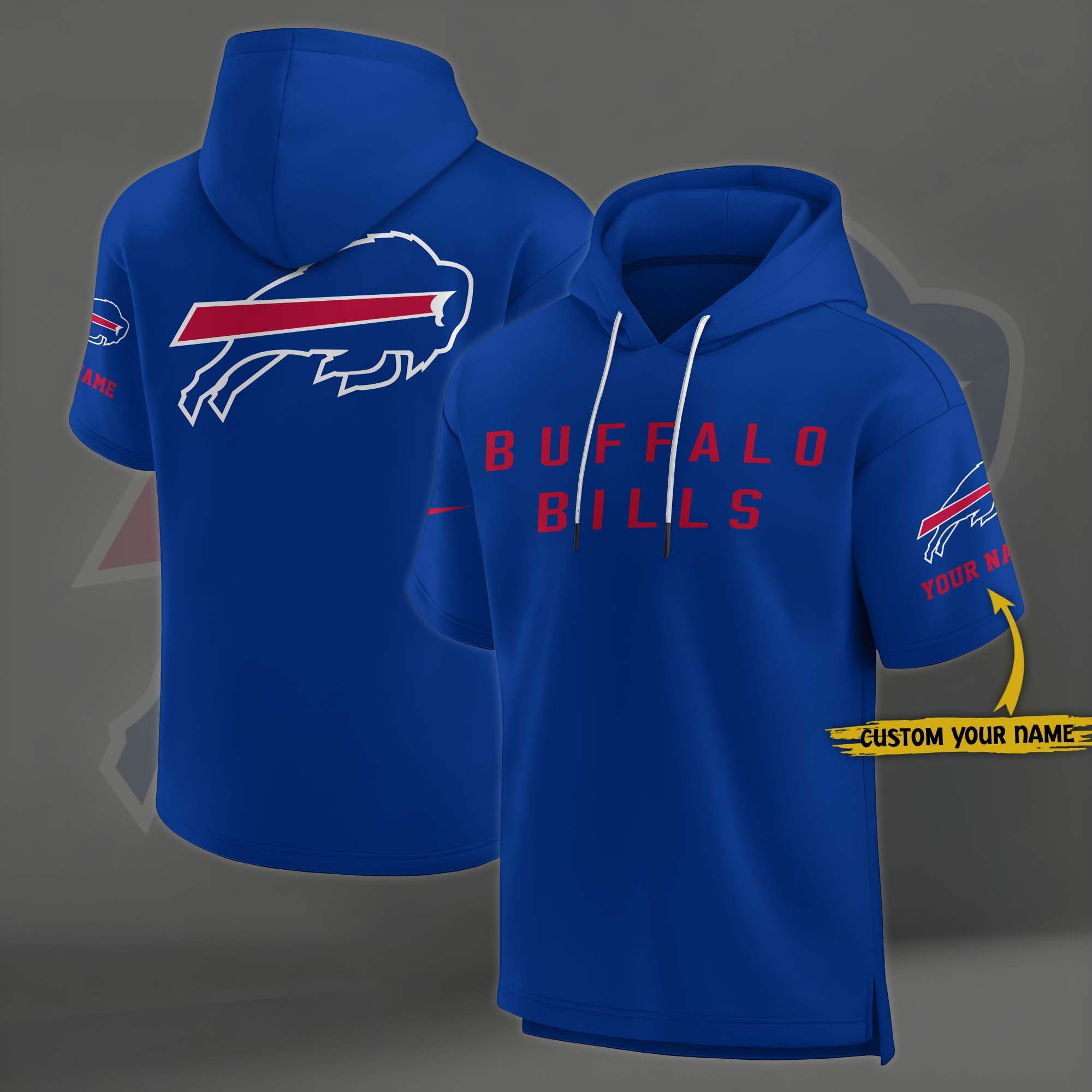Buffalo Bills Elements Future Ground Lettering Short Sleeve Pullover Hoodie Custom Name, Gifts For Football Lovers EHIVM 03121220