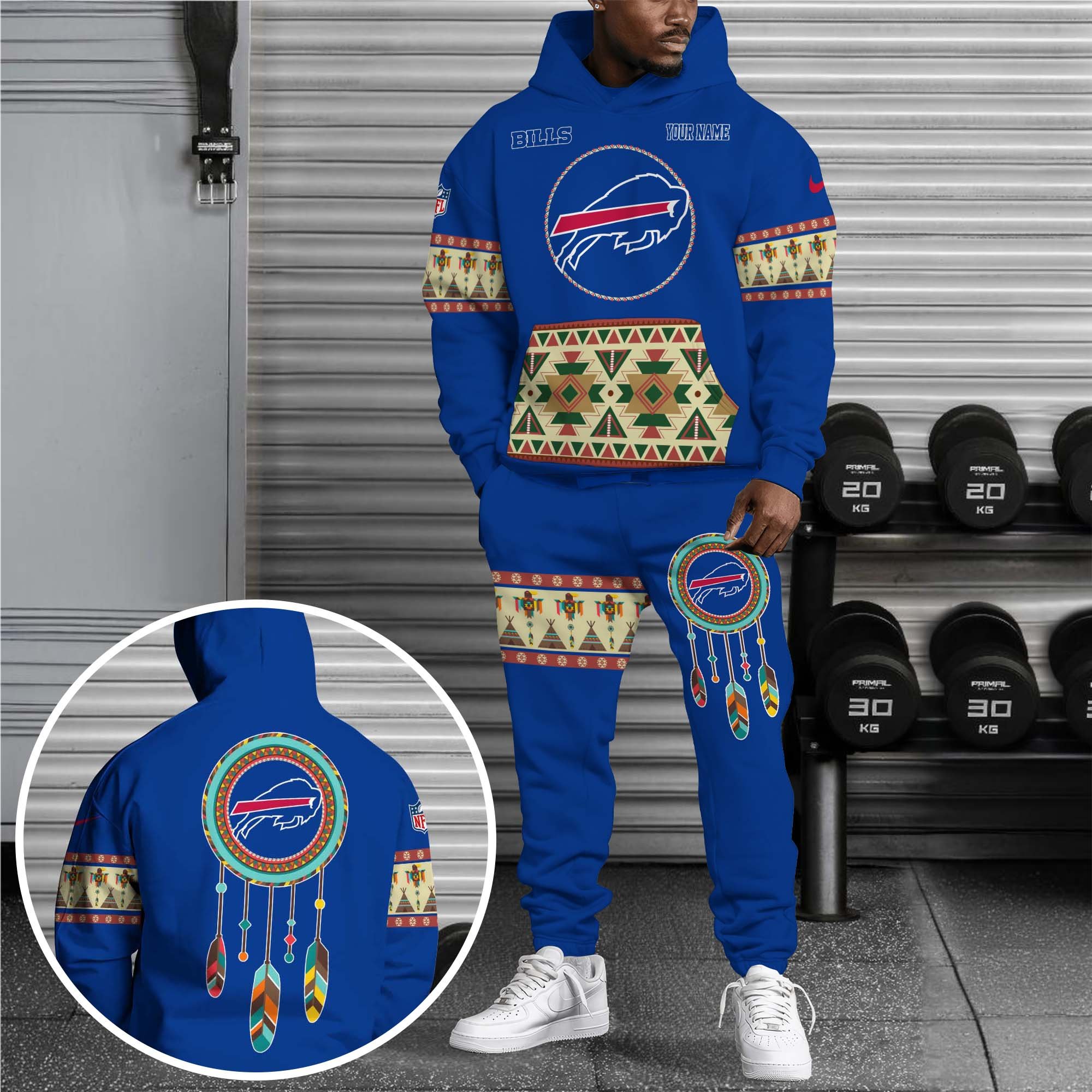 Buffalo Bills Hoodie Sweatpants Set Custom Your Name, Sport Hoodie Sweatpants Set, Sport Gifts For Fan