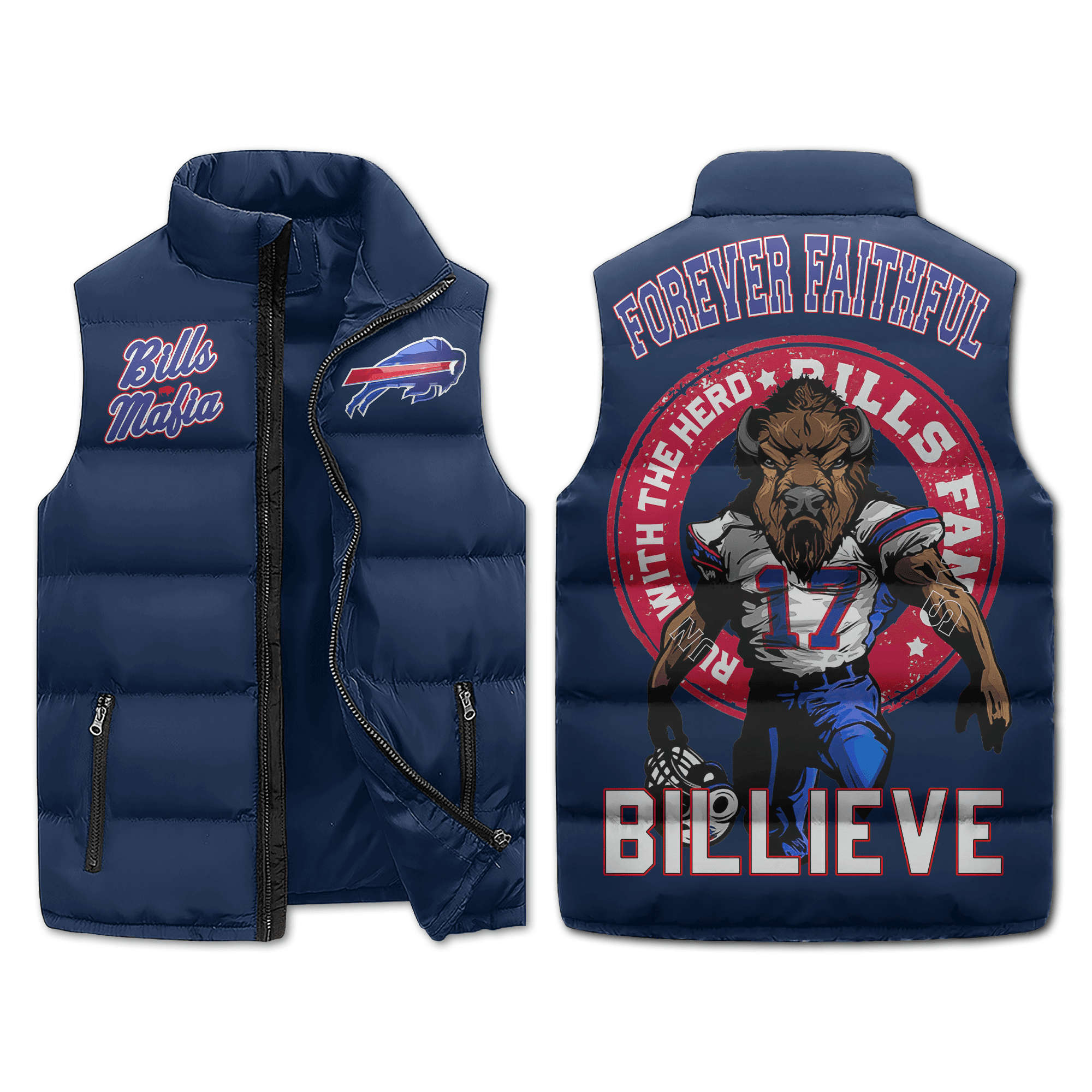 Buffalo Bills NFL Sleeveless Puffer Jacket