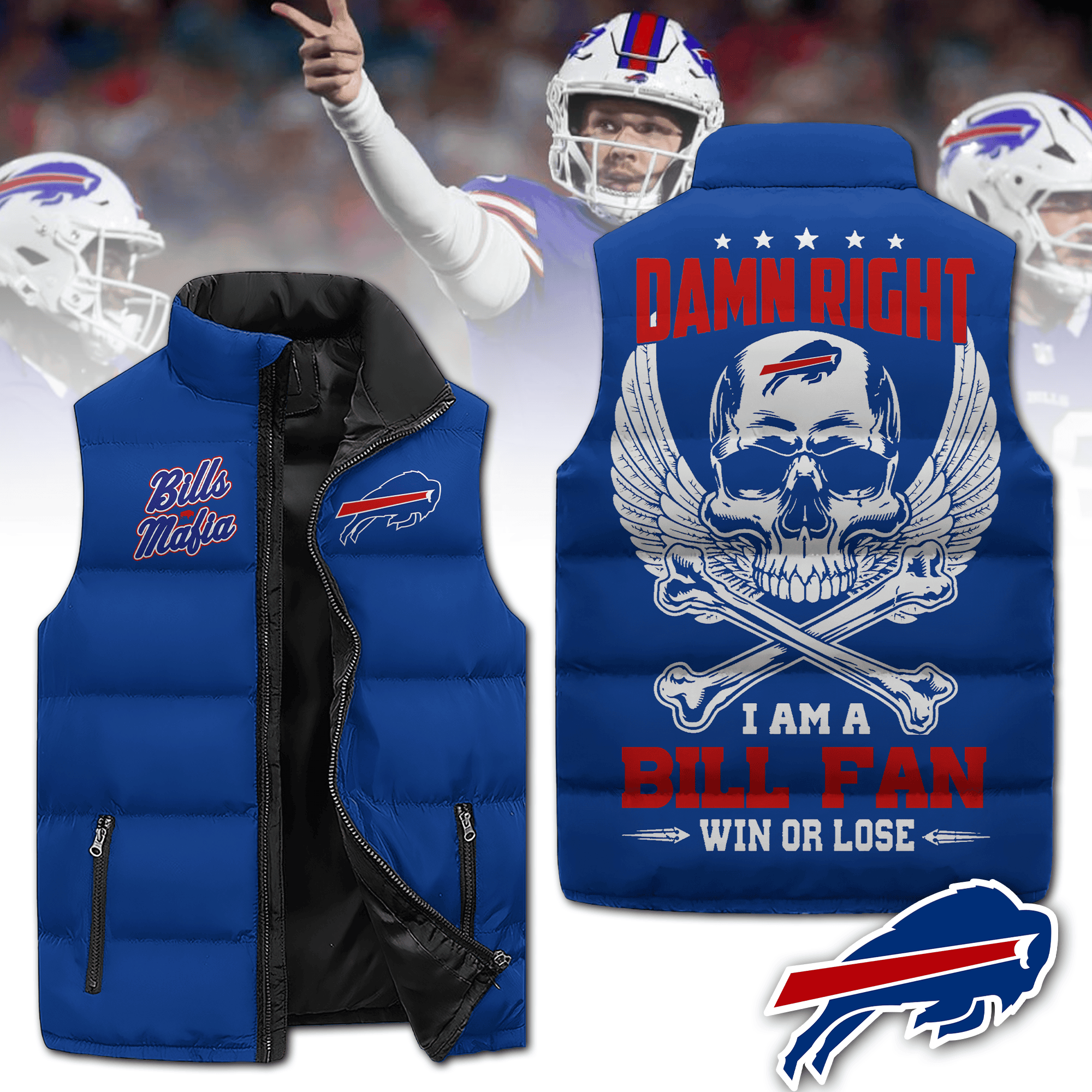 Buffalo Bills NFL Sleeveless Puffer Jacket