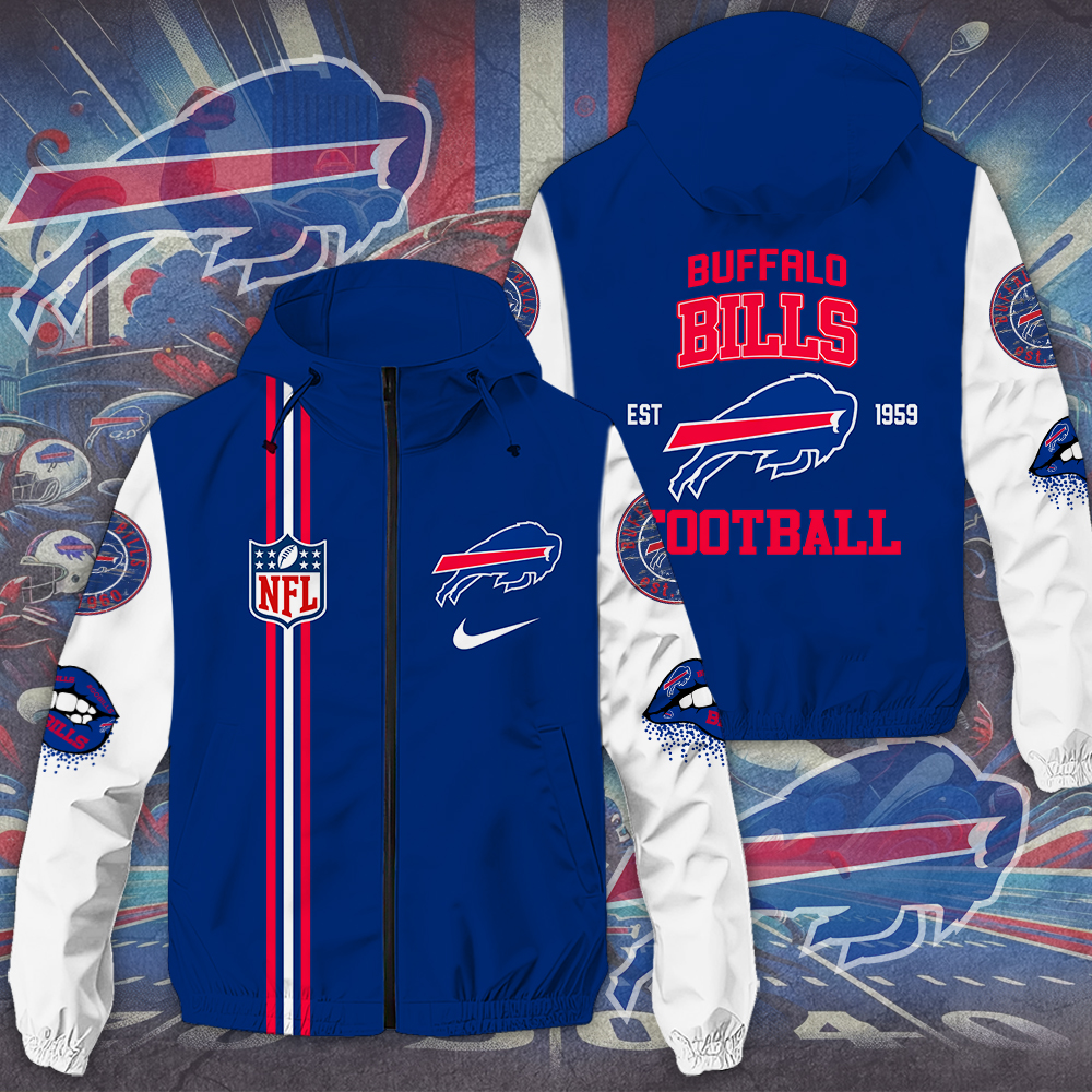 Buffalo Bills NFL Style Windbreaker Jacket For Fans