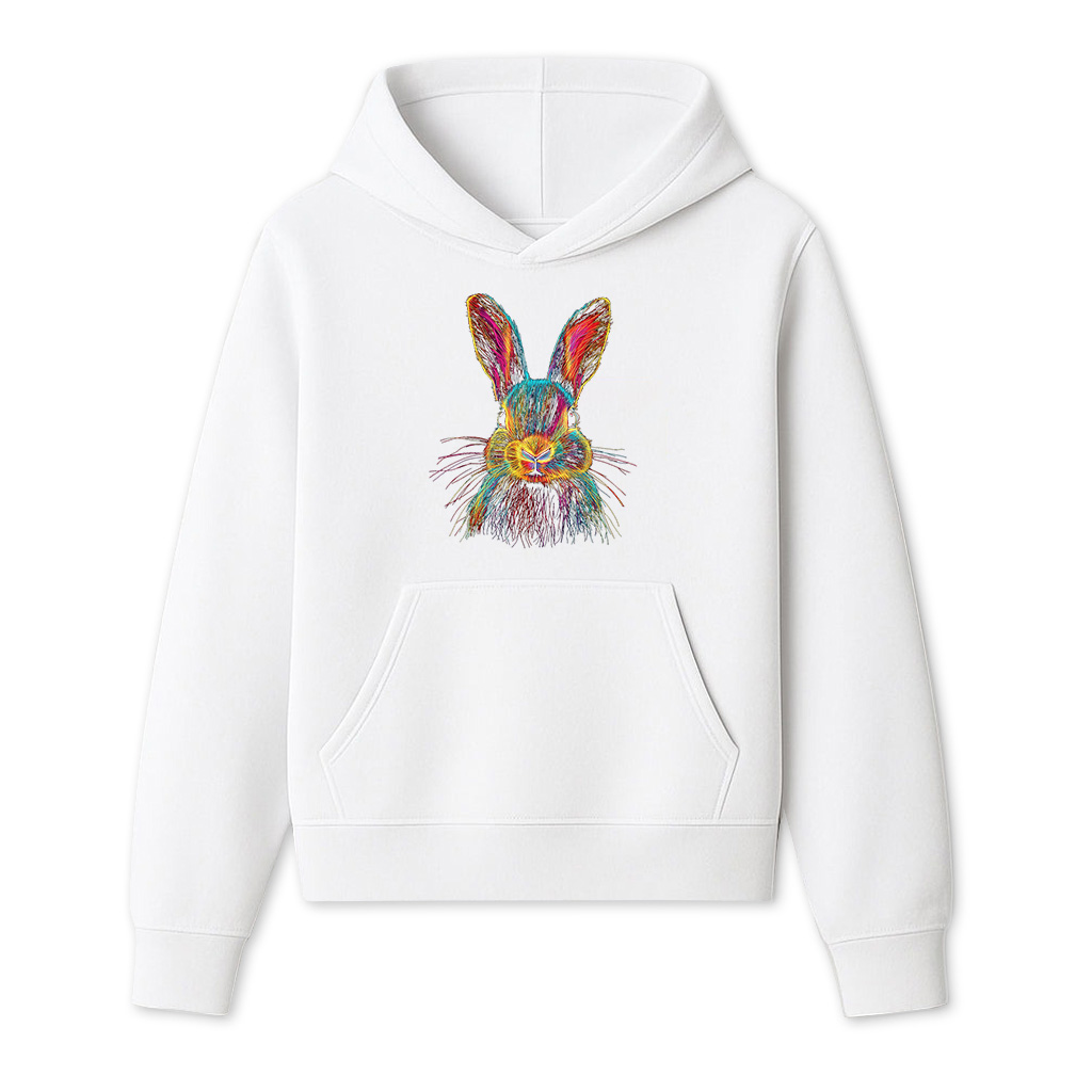 Bunny Abstract Colorful Art Graphic Hoodie