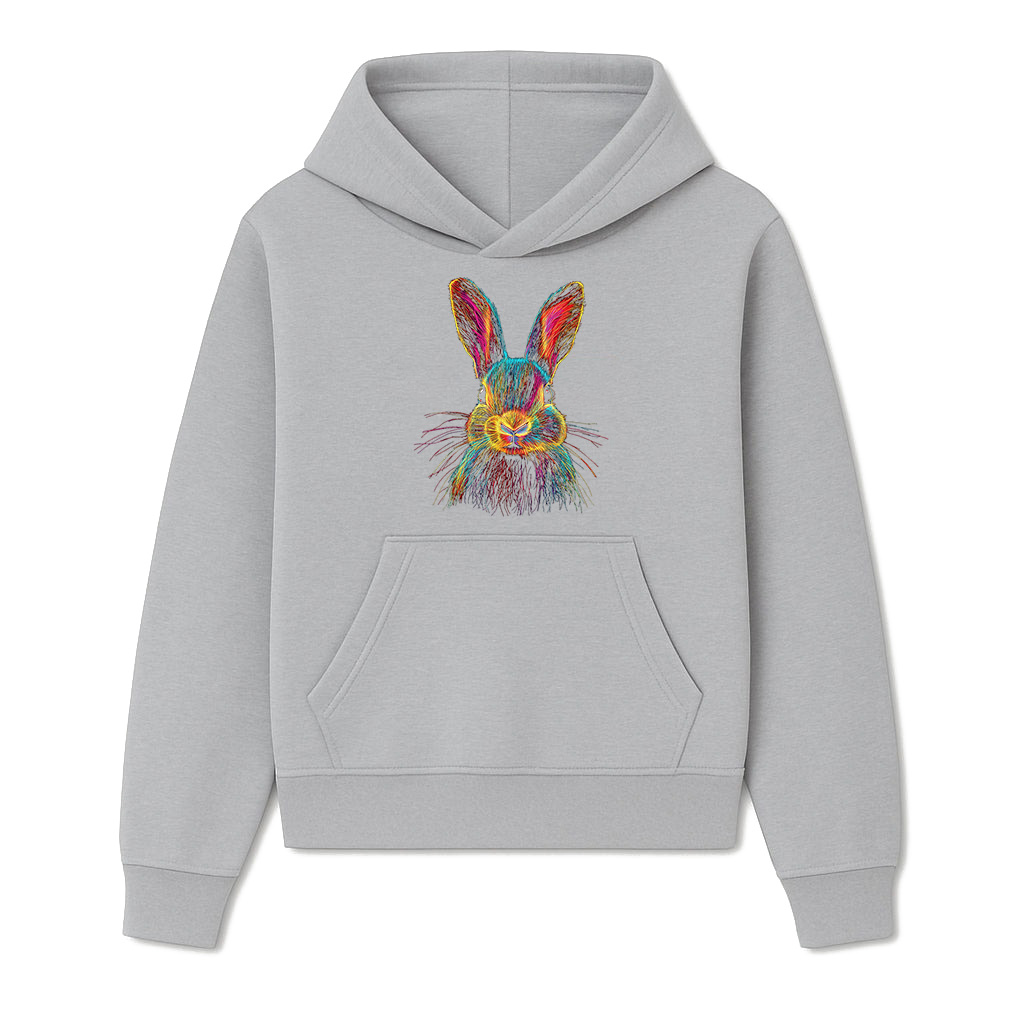 Bunny Abstract Colorful Art Graphic Hoodie - Image 4