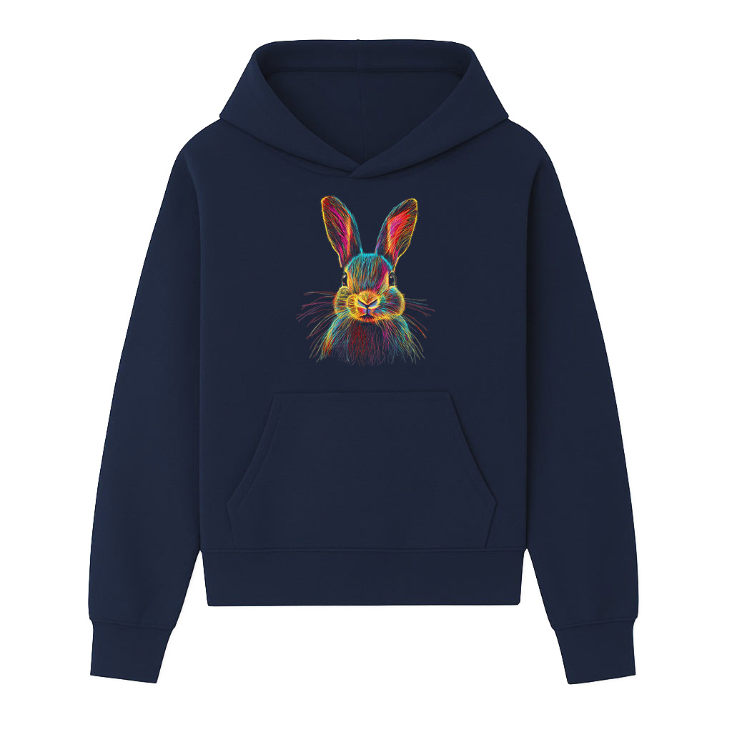 Bunny Abstract Colorful Art Graphic Hoodie - Image 5