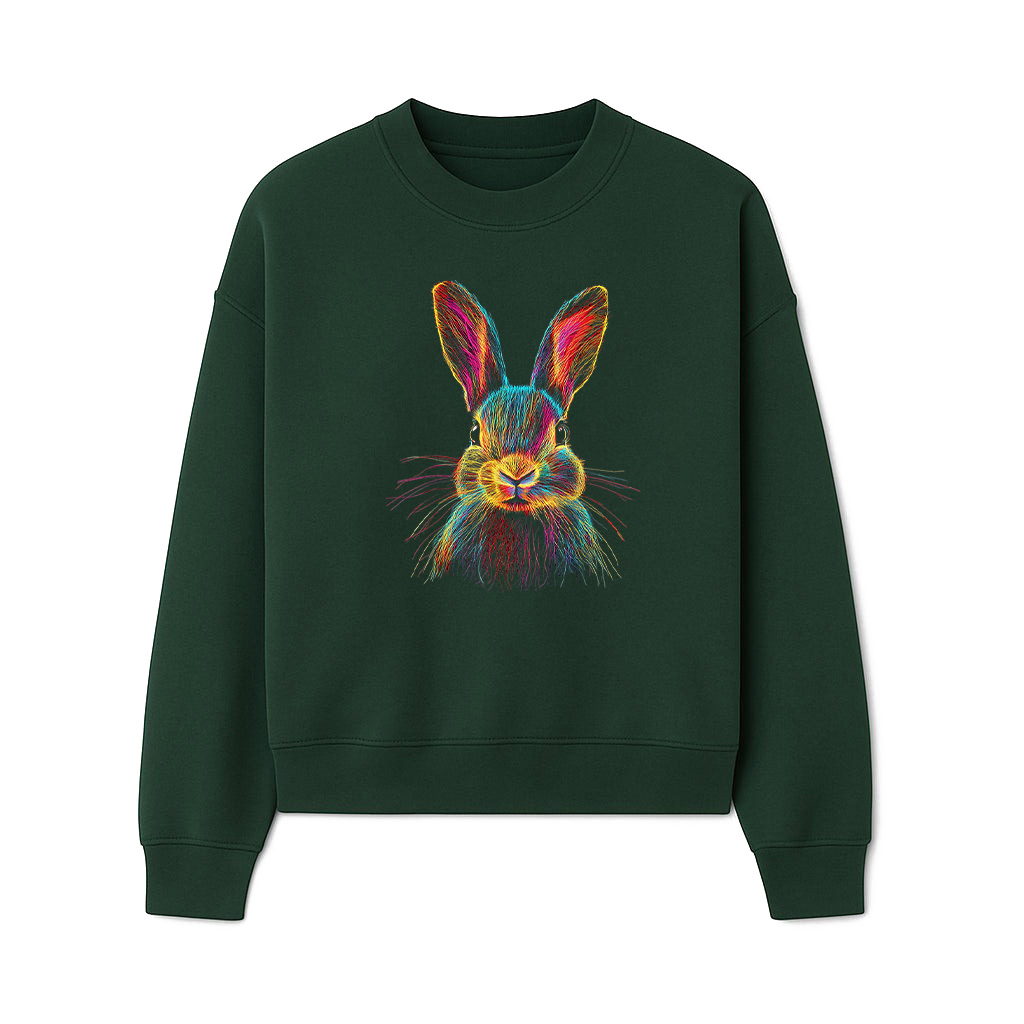 Bunny Abstract Colorful Art Graphic Sweatshirts - Image 3