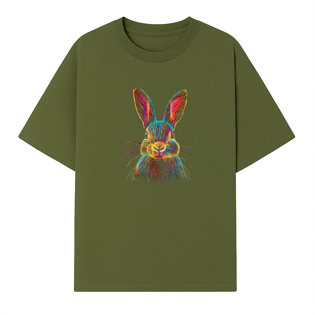 Bunny Abstract Colorful Art Graphic T-Shirt - Image 3