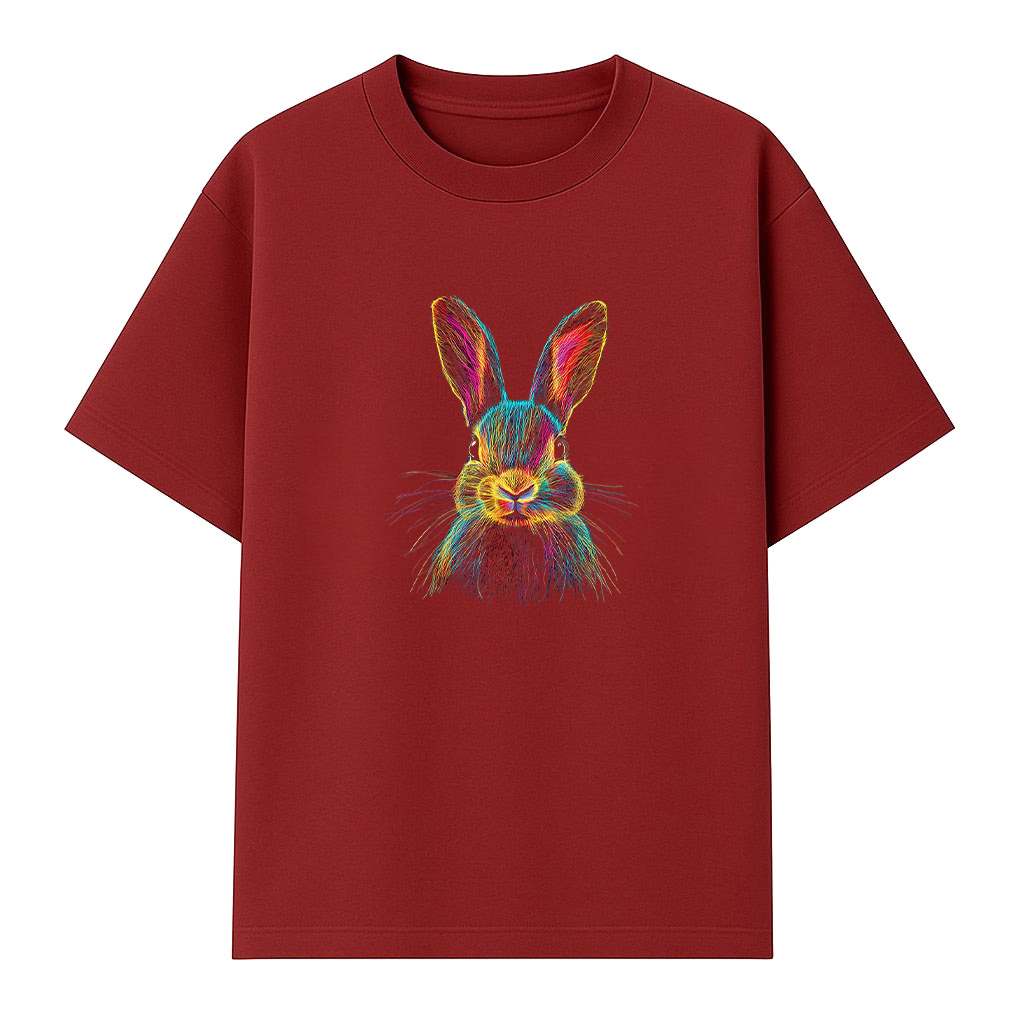Bunny Abstract Colorful Art Graphic T-Shirt - Image 6