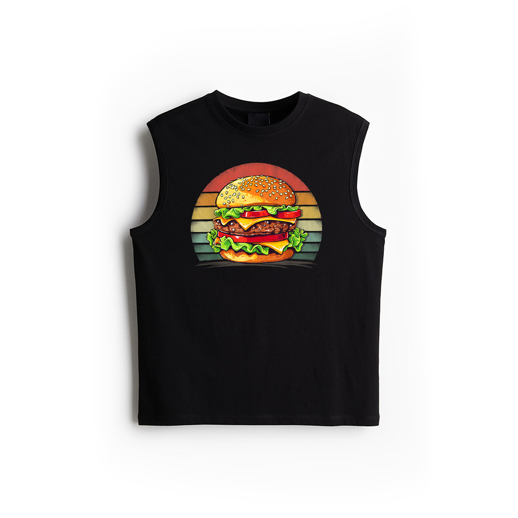 Burger Fast Food Retro Style Distressed Vintage Burger Tank Top