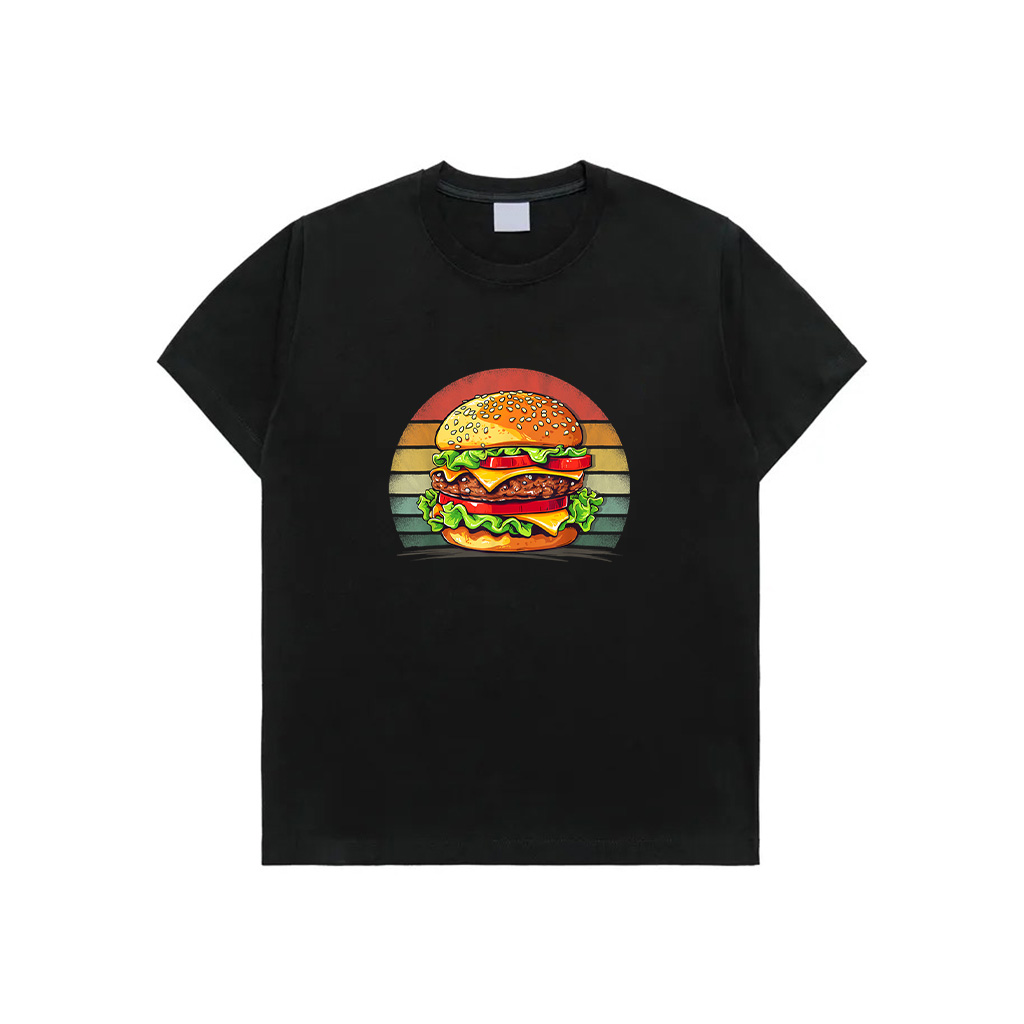 Burger Fast Food Retro Style Distressed Vintage Burger T-Shirt