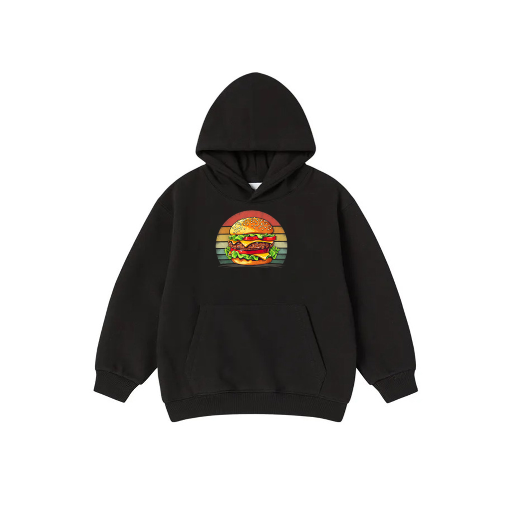 Burger Fast Food Retro Style Distressed Vintage Burger Hoodie