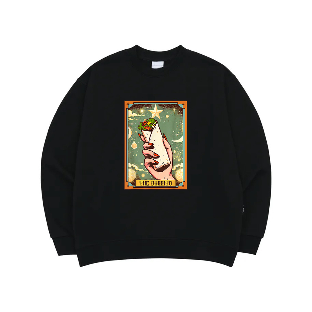 Burrito Lover Mexican Fiesta Siesta The Burrito Tarot Card Sweatshirt