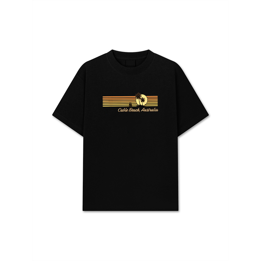 Cable Beach, Australia Vintage 80S Palm Trees Retro Sunset T-Shirt