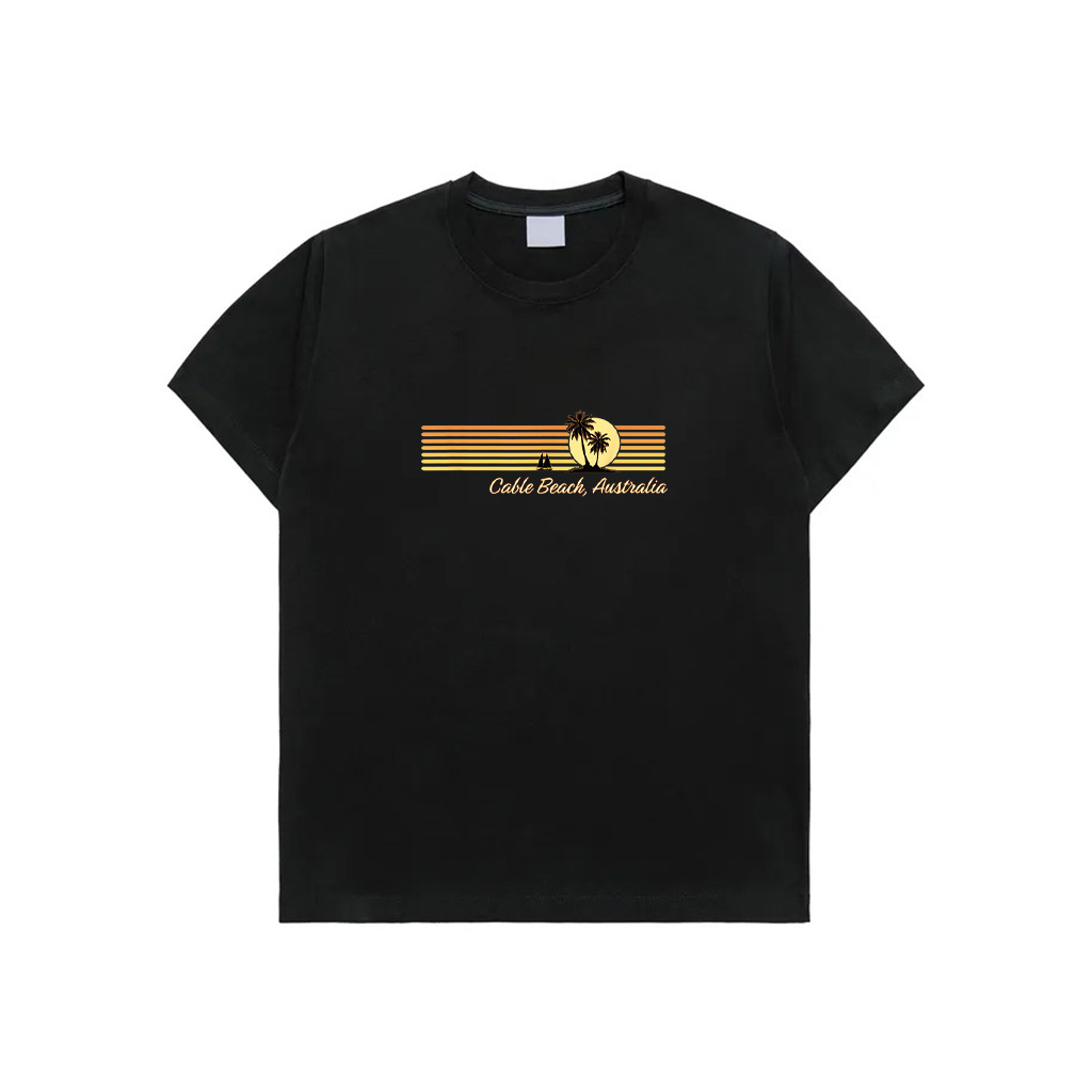 Cable Beach, Australia Vintage 80S Palm Trees Retro Sunset T-Shirt