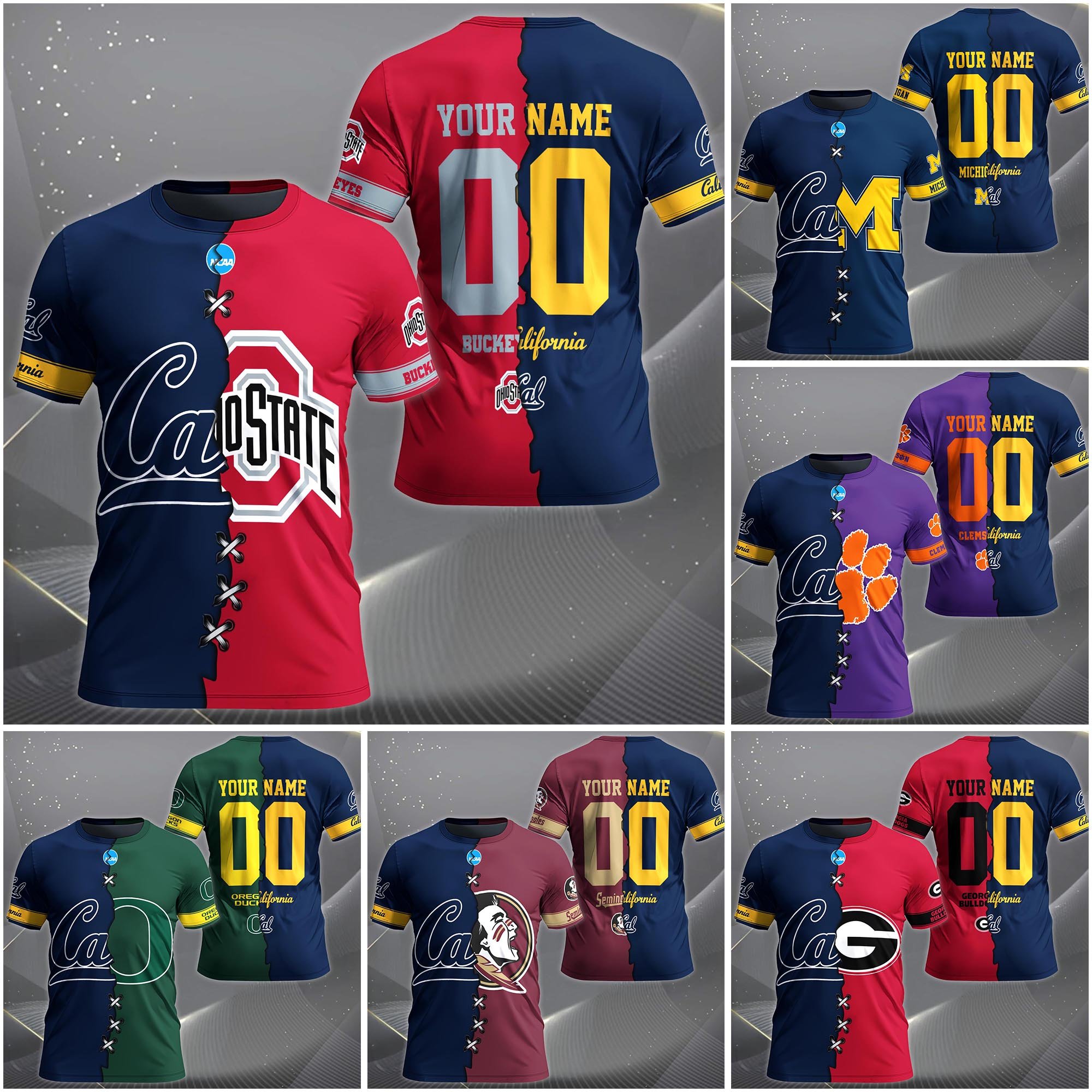 California Golden Bears House Divided T-Shirt Custom Name 2025 Version, Year And Team, Sport Shirts For Fan