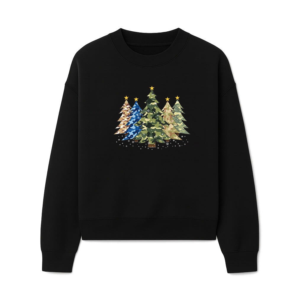 Camo Print Christmas Trees With Camouflage Print Sweatshirts 06-10-2025