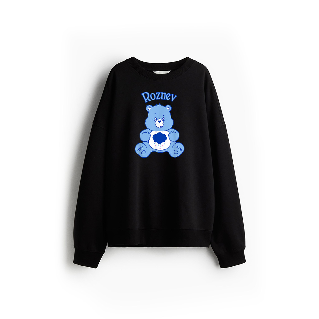 Care Bears Vintage Classic Grumpy Bear Cloudy Belly Badge Sweatshirt New Arrivals