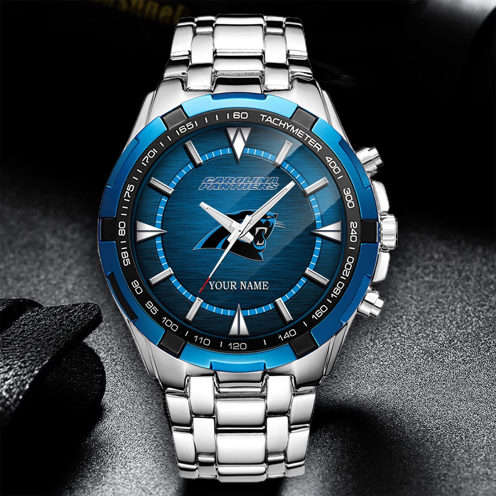 Carolina Panthers Alloy Men Quartz Watch Watch Custom Your Name, Sport Alloy Men Quartz Watch, Football Fan Gifts