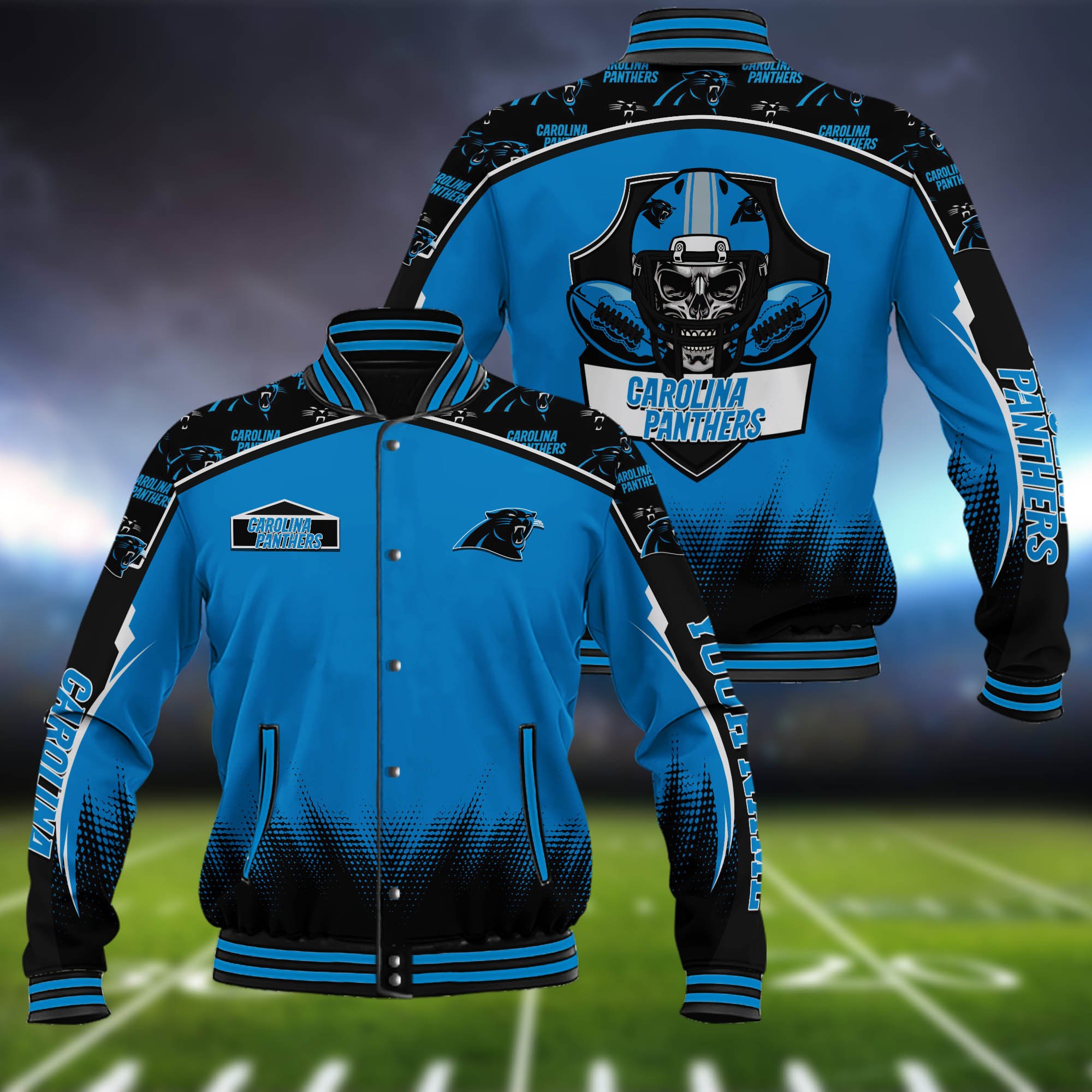 Carolina Panthers Baseball Jacket Custom Name, Sport Team Jacket, Sport Gifts 