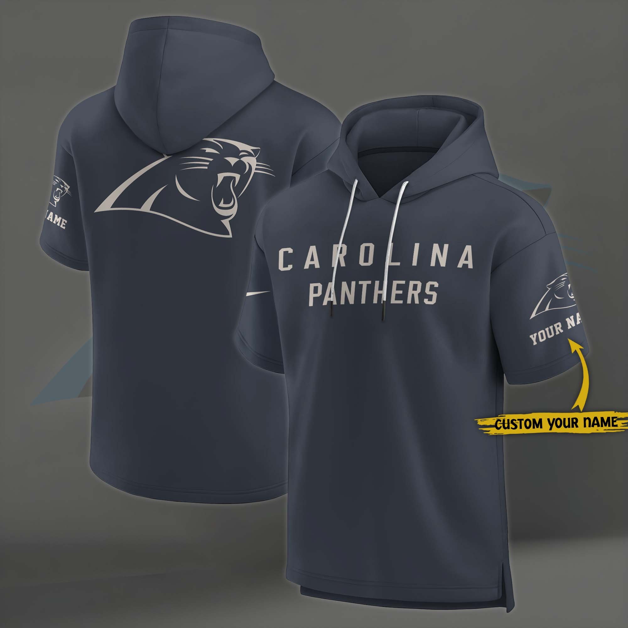 Carolina Panthers Elements Future Ground Lettering Short Sleeve Pullover Hoodie Custom Name, Gifts For Football Lovers EHIVM 03051158
