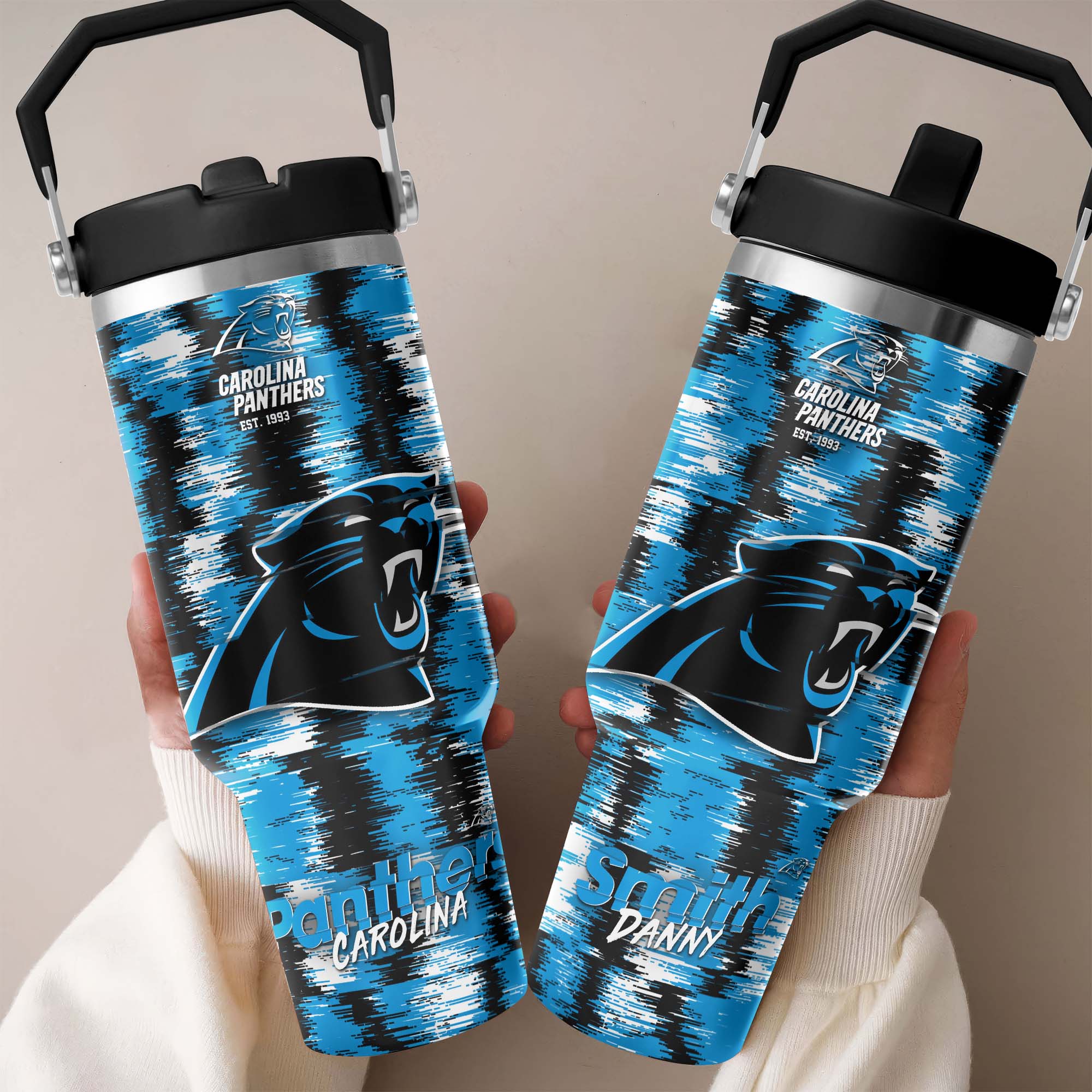 Carolina Panthers Flip Straw 30Oz Tumbler Custom Your Name, Sport Flip Straw 30Oz Tumbler, Fan Gifts