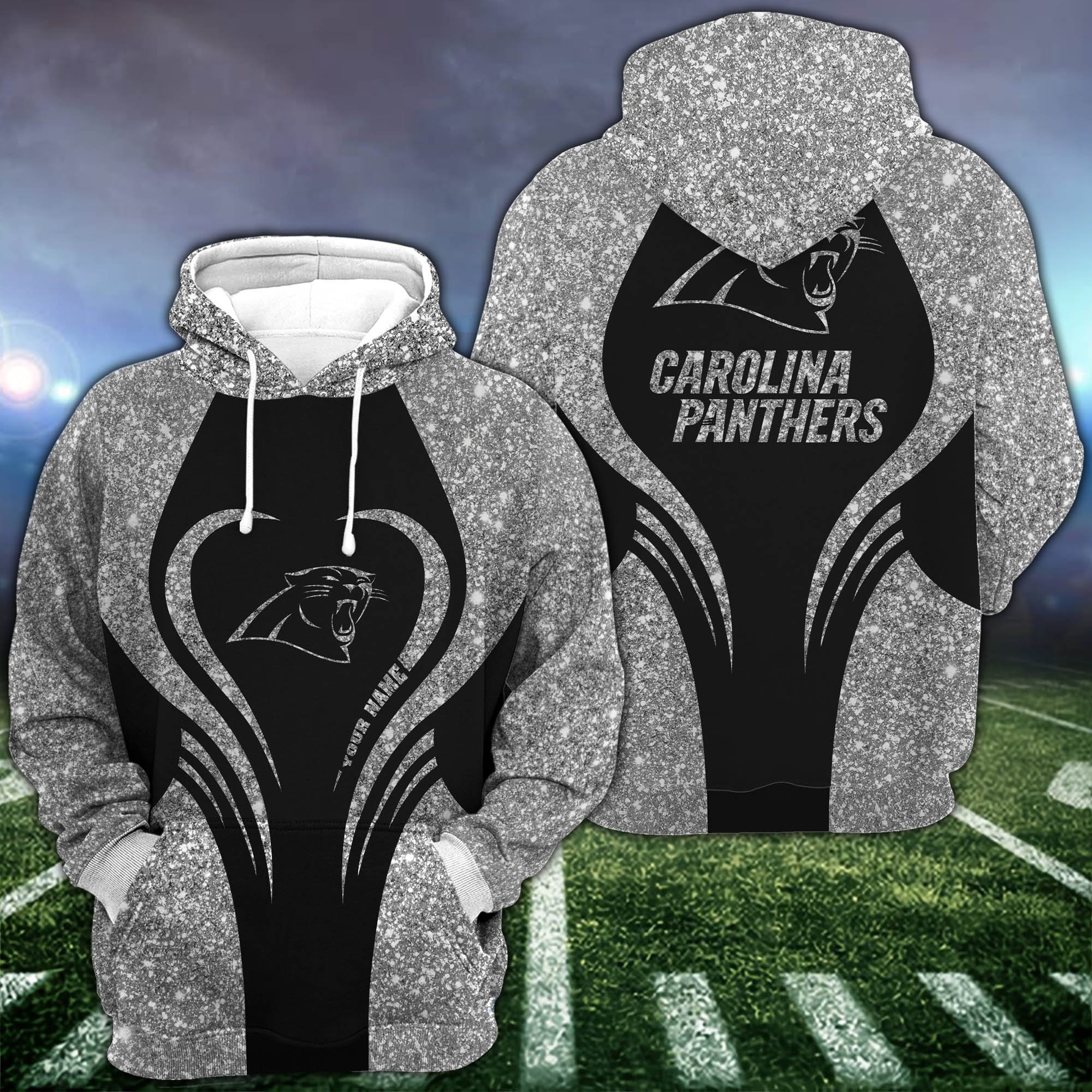 Carolina Panthers Hoodie #038 Leggings Set For Women Custom Your Name, Leggings Sport, Football Fan Gift 