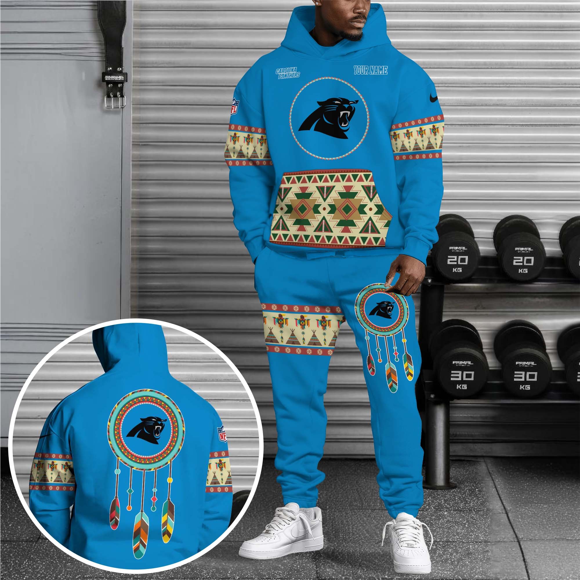 Carolina Panthers Hoodie Sweatpants Set Custom Your Name, Sport Hoodie Sweatpants Set, Sport Gifts For Fan