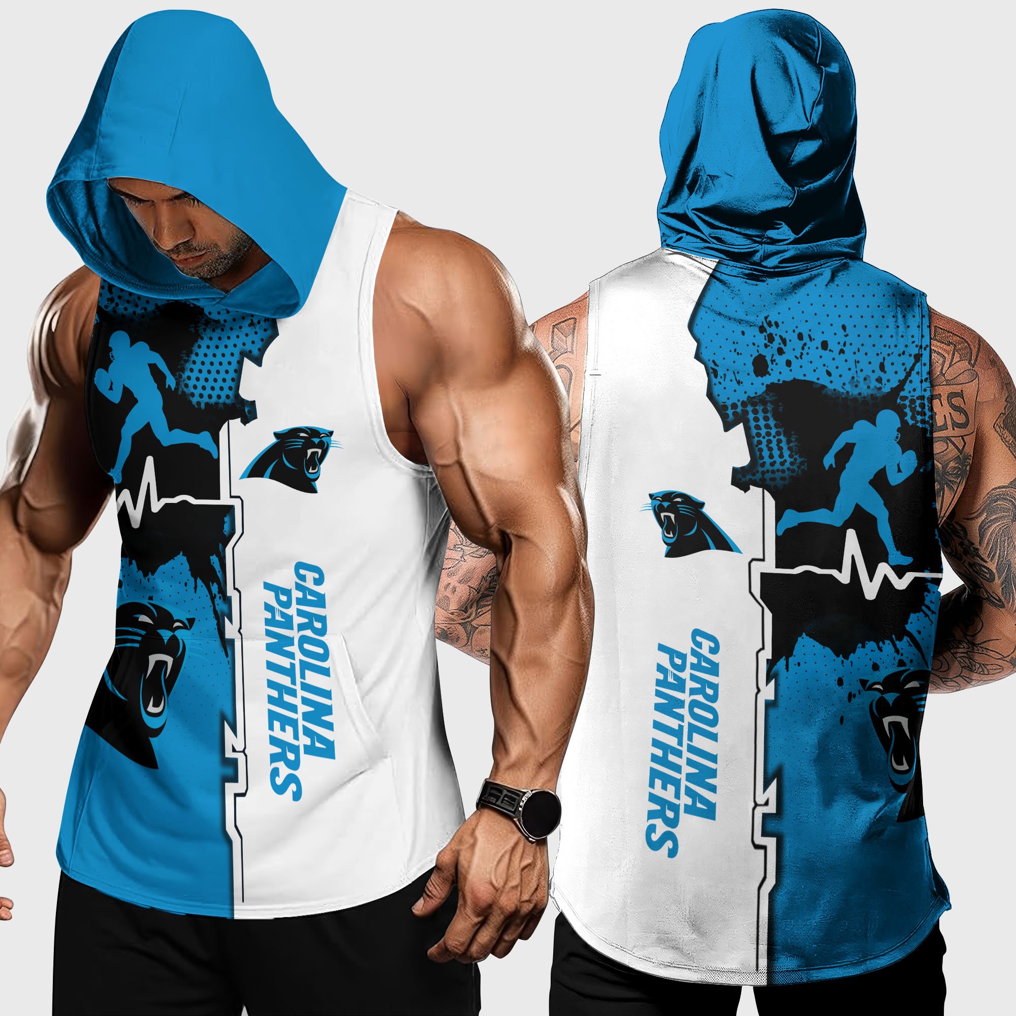 Carolina Panthers Hoodie Tanktop Custom Your Name, Football Team Hoodie Tanktop, Gift For Football Lovers