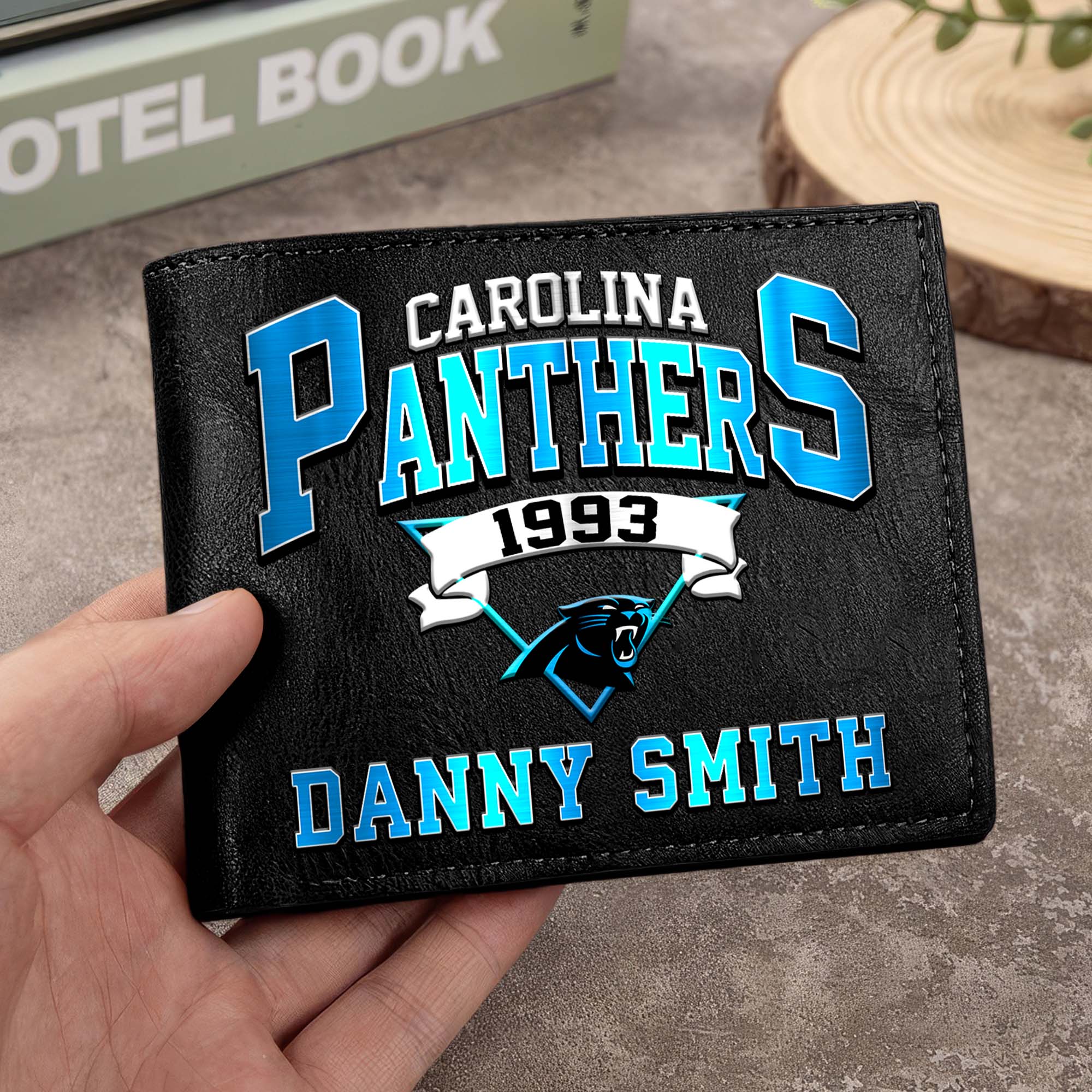 Carolina Panthers Men Wallet Custom Your Name, Football Team Men Wallet For Fans, Gifts For Football Lovers