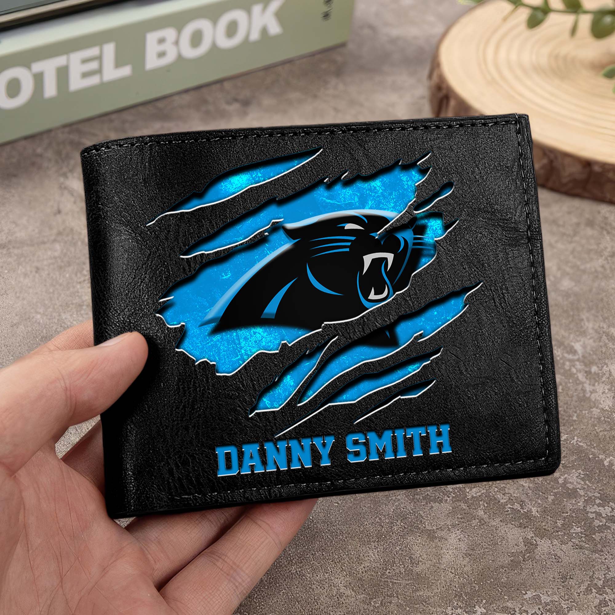 Carolina Panthers Men Wallet Custom Your Name, Football Team Men Wallet For Fans, Gifts For Football Lovers