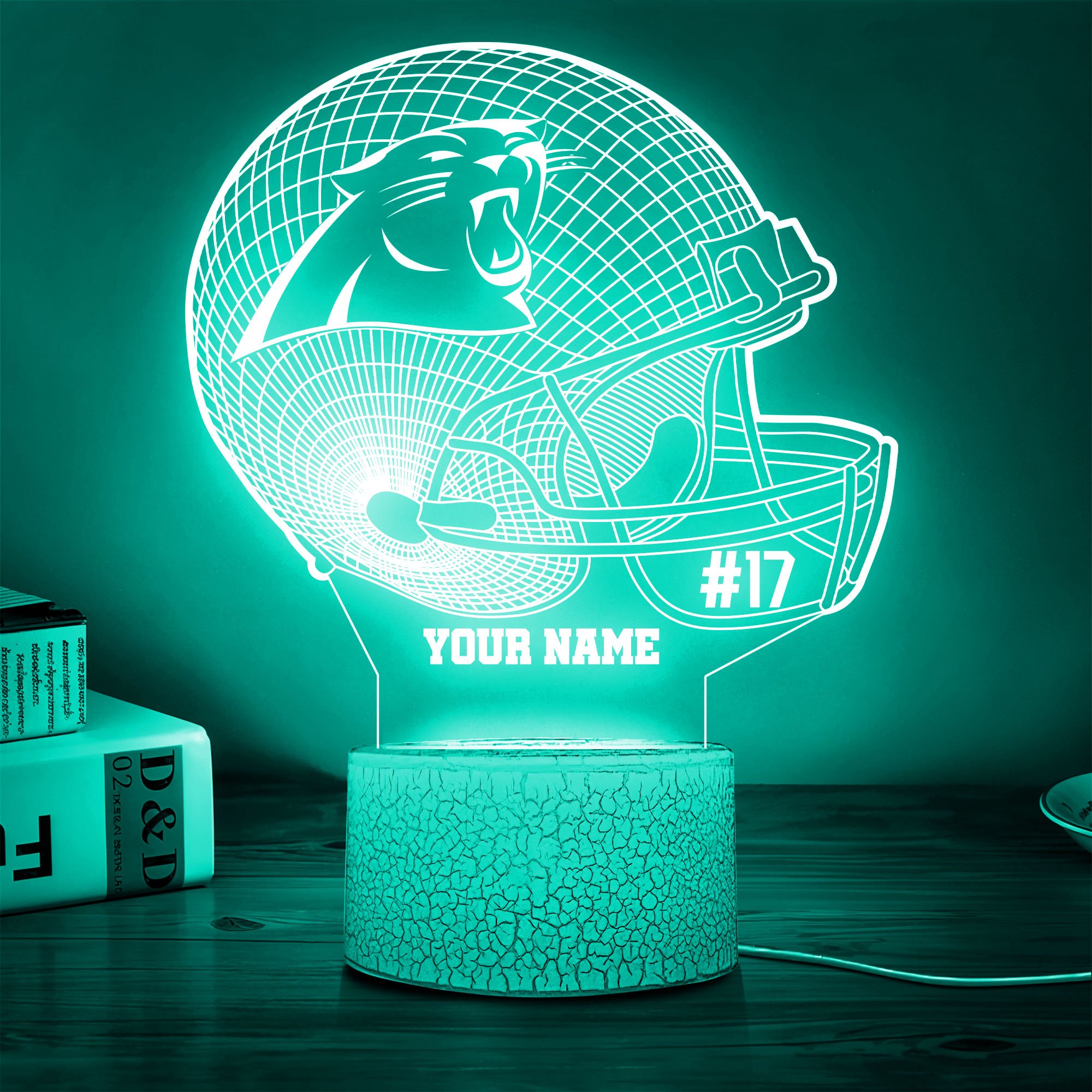 Carolina Panthers Team 3D Led Lamp Custom Name And Year, Sport Lamp, Home Decor 