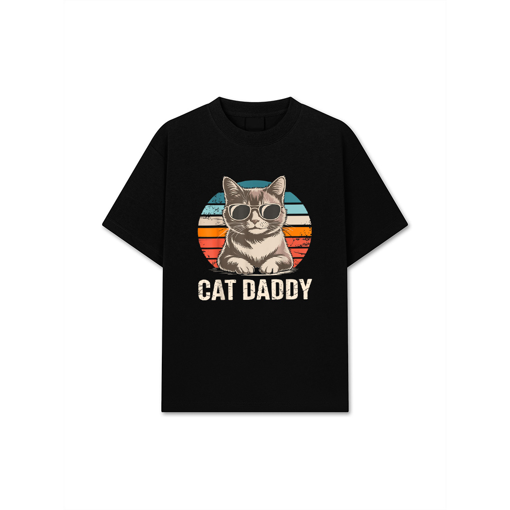 Cat Daddy Shirt Men Cat Lover Dad Fathers Day T-Shirt