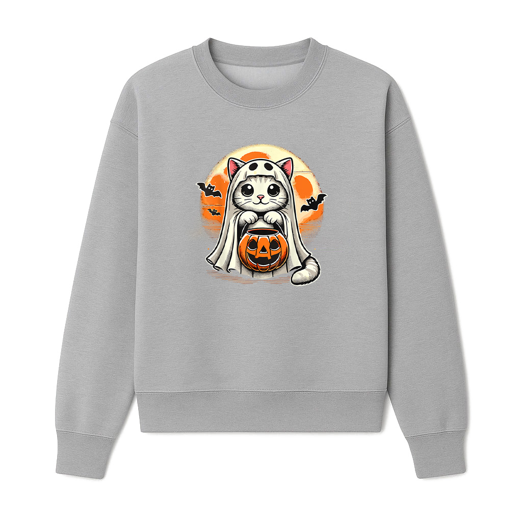 Cat Ghost Halloween Funny Cat Sweatshirts 06-10-2025