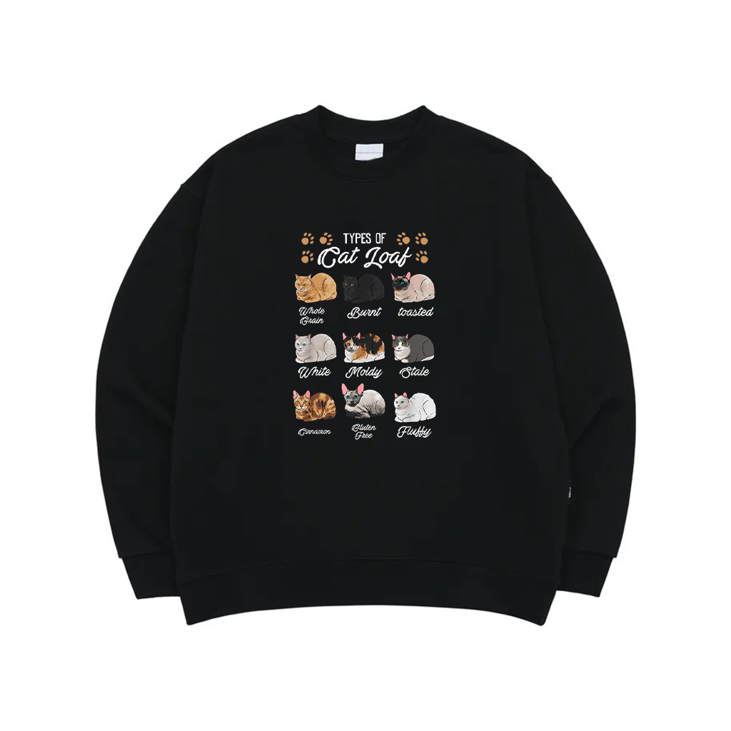 Cat Lover's Kitty Kitten Loaf Shirt Classic Fit Crew Neck Black Sweatshirt