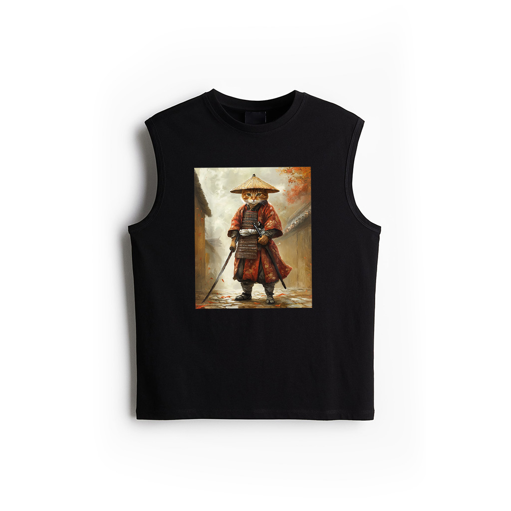 Cat Samurai Japan Japanese Funny Graphic Tank Top