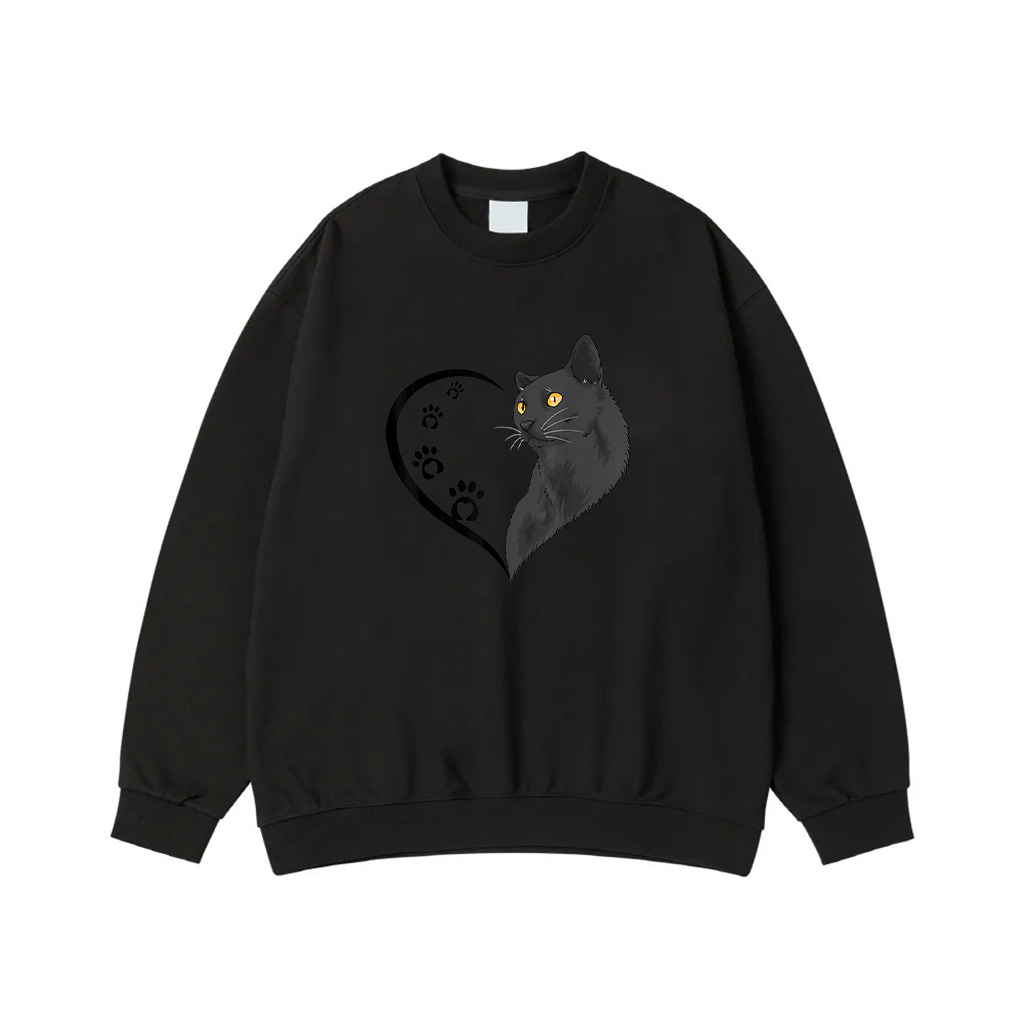 CaSweatshirt CaSweatshirts For Women Girls Kids Cute Heart Cat Mom Sweatshirt