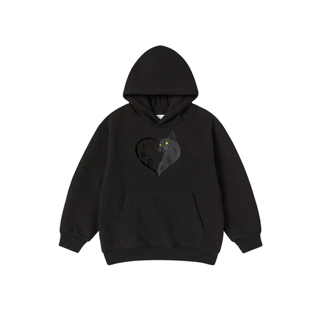 CaHoodie CaHoodies For Women Girls Kids Cute Heart Cat Mom Hoodie