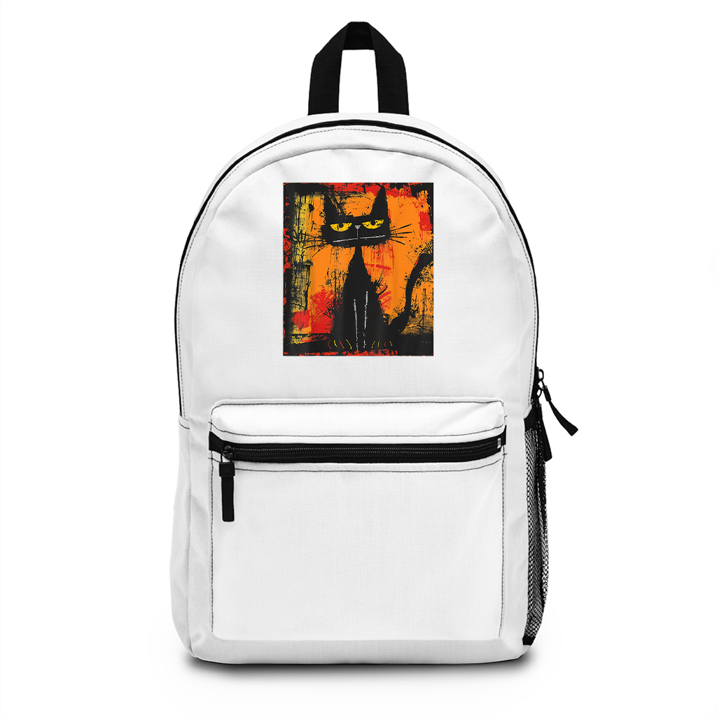 Cat Stylish Abstract Graffiti Art Design Backpack