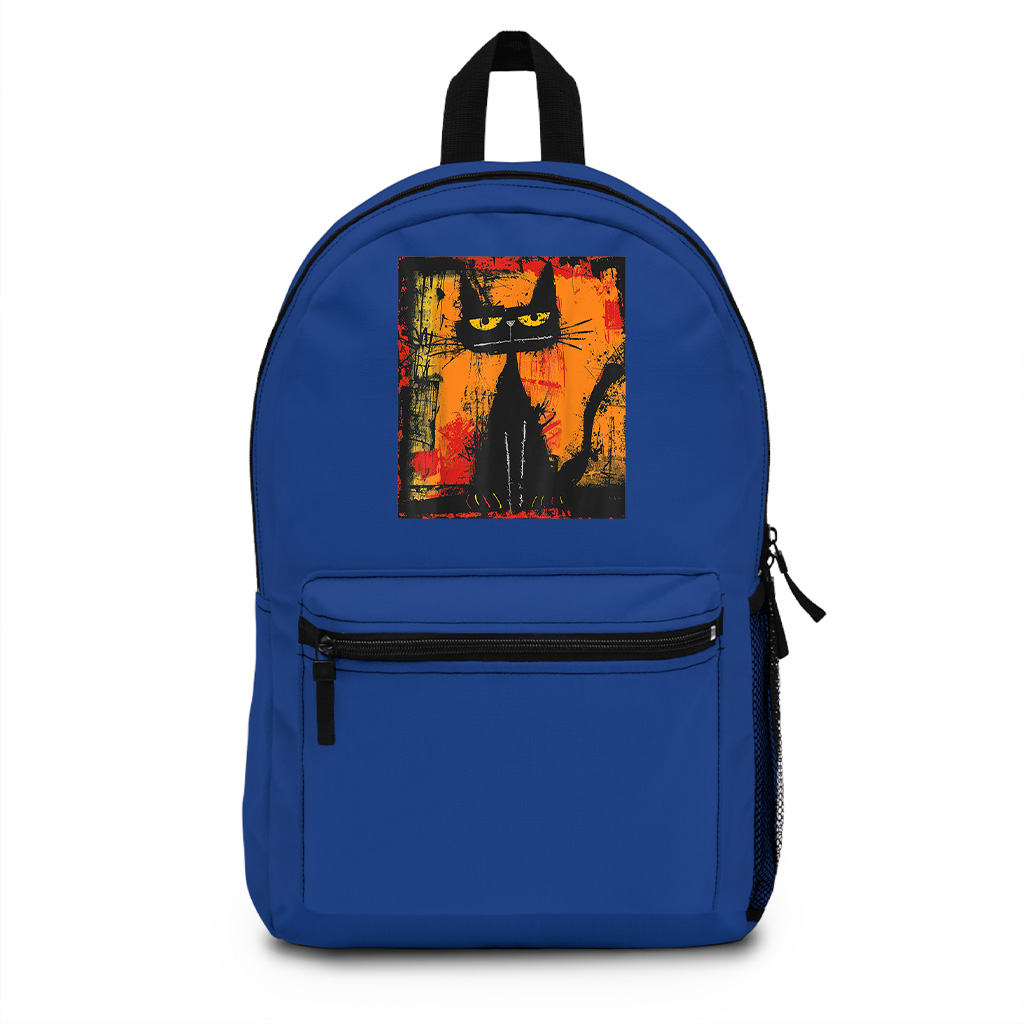 Cat Stylish Abstract Graffiti Art Design Backpack - Image 3