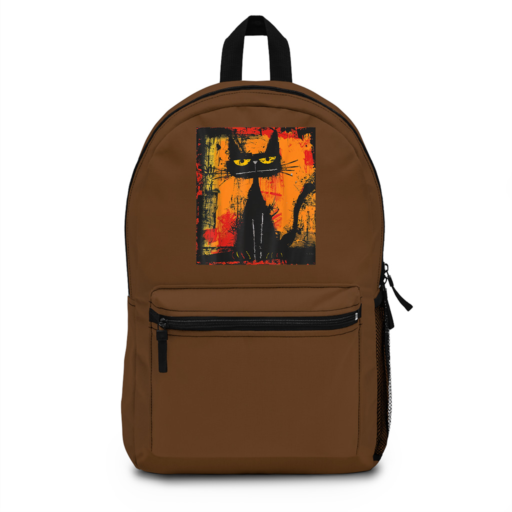 Cat Stylish Abstract Graffiti Art Design Backpack - Image 4