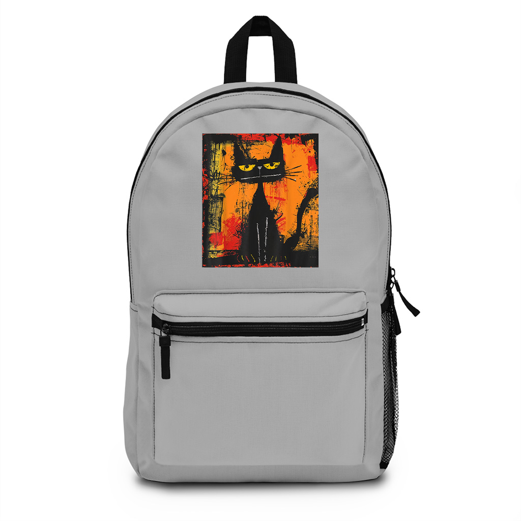 Cat Stylish Abstract Graffiti Art Design Backpack - Image 5