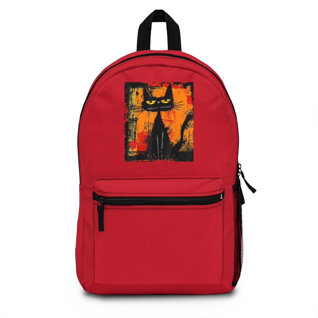 Cat Stylish Abstract Graffiti Art Design Backpack - Image 7