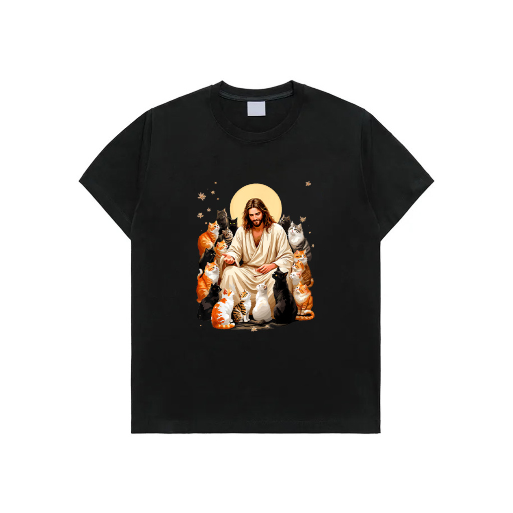 Cats Jesus Christ Tee Kitty Lover Bible Reader Christian T-Shirt