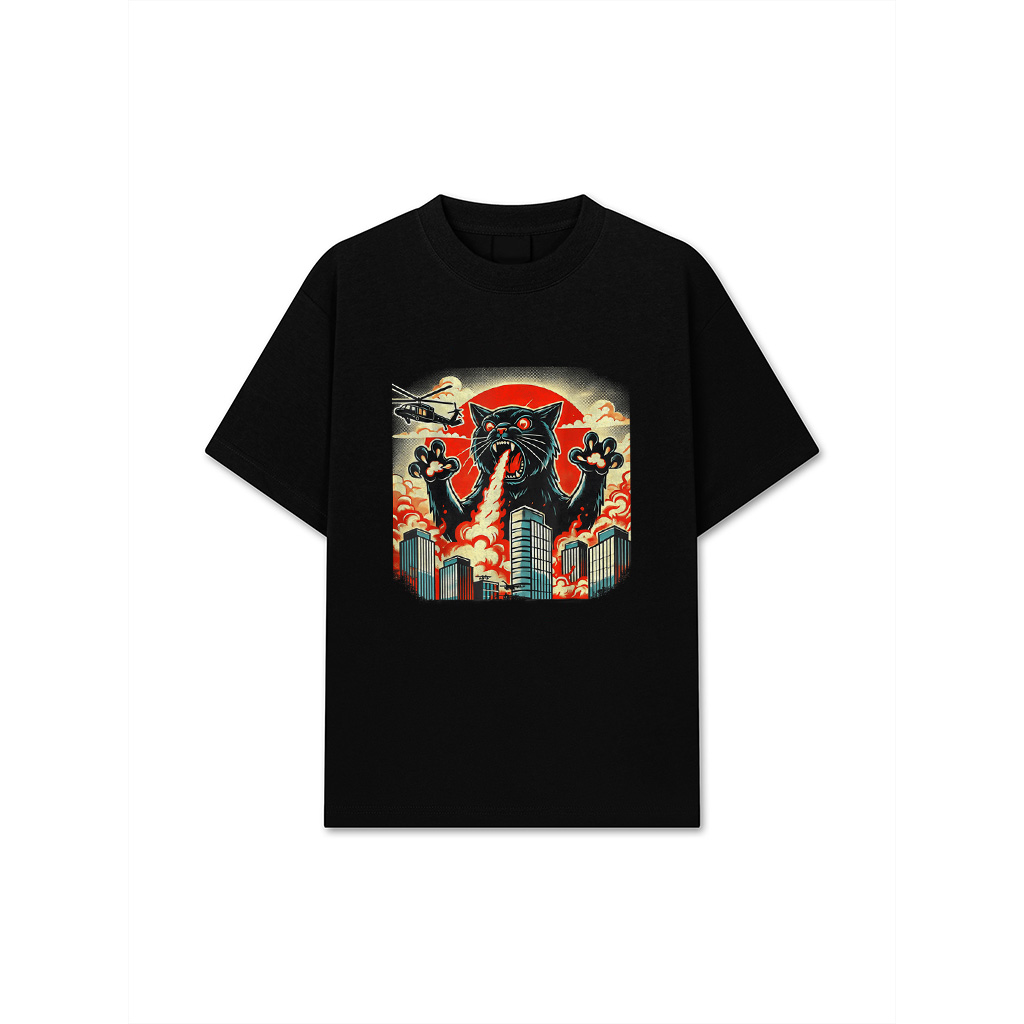 Catzilla Cat Japanese Art Funny Cat Gifts T-Shirt