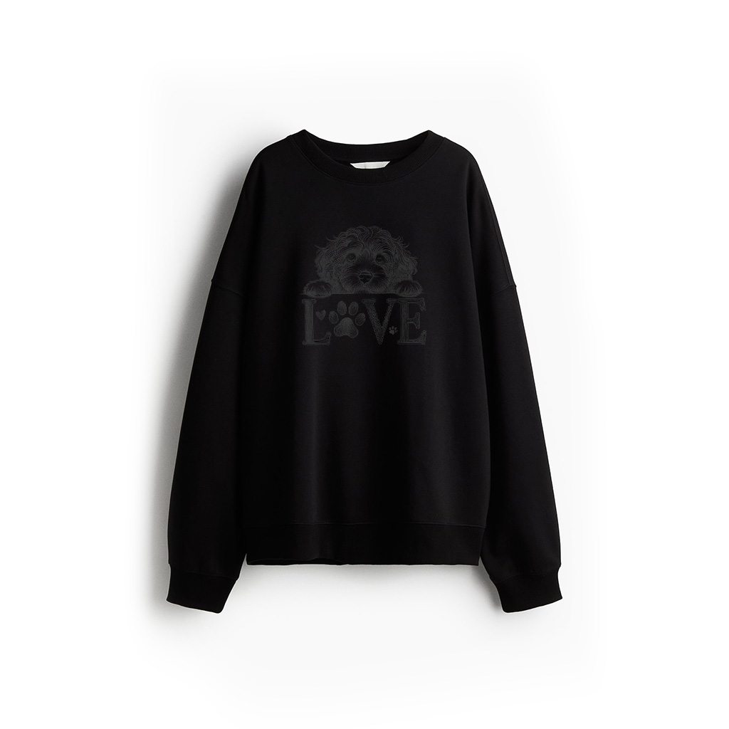 Cavapoo Dog Love Paw Design Sweatshirt