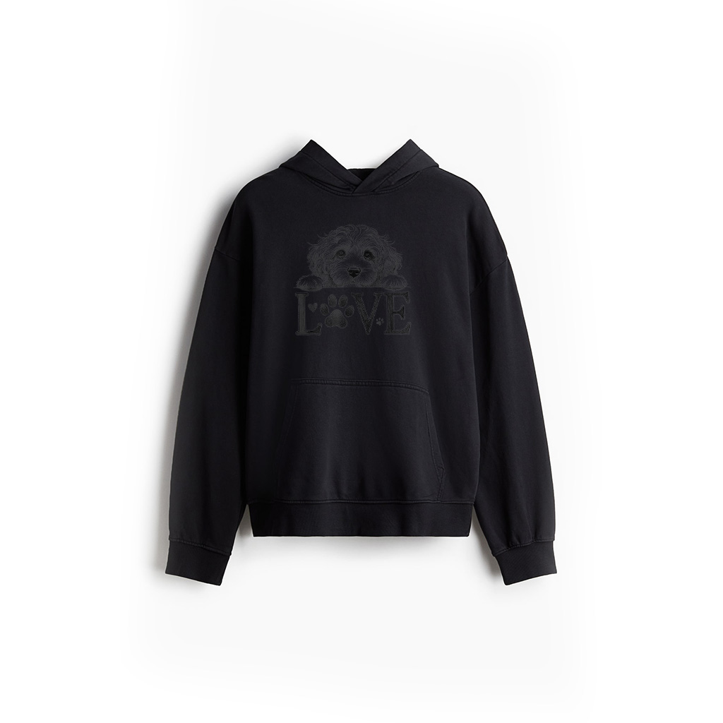 Cavapoo Dog Love Paw Design Hoodie