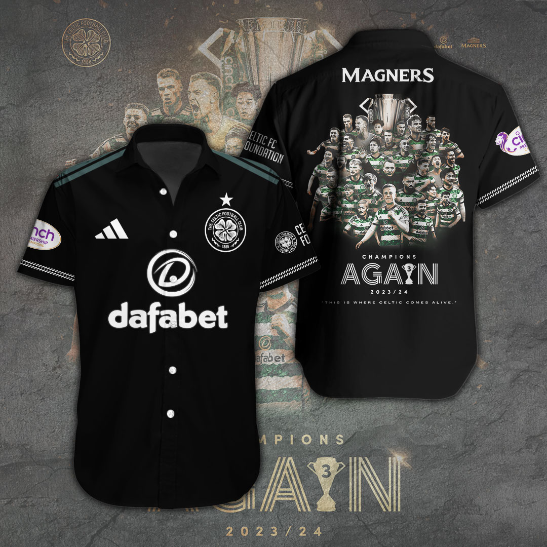 Celtic FC Scottish Premiership Hawaiian Shirt Gifts For Fans