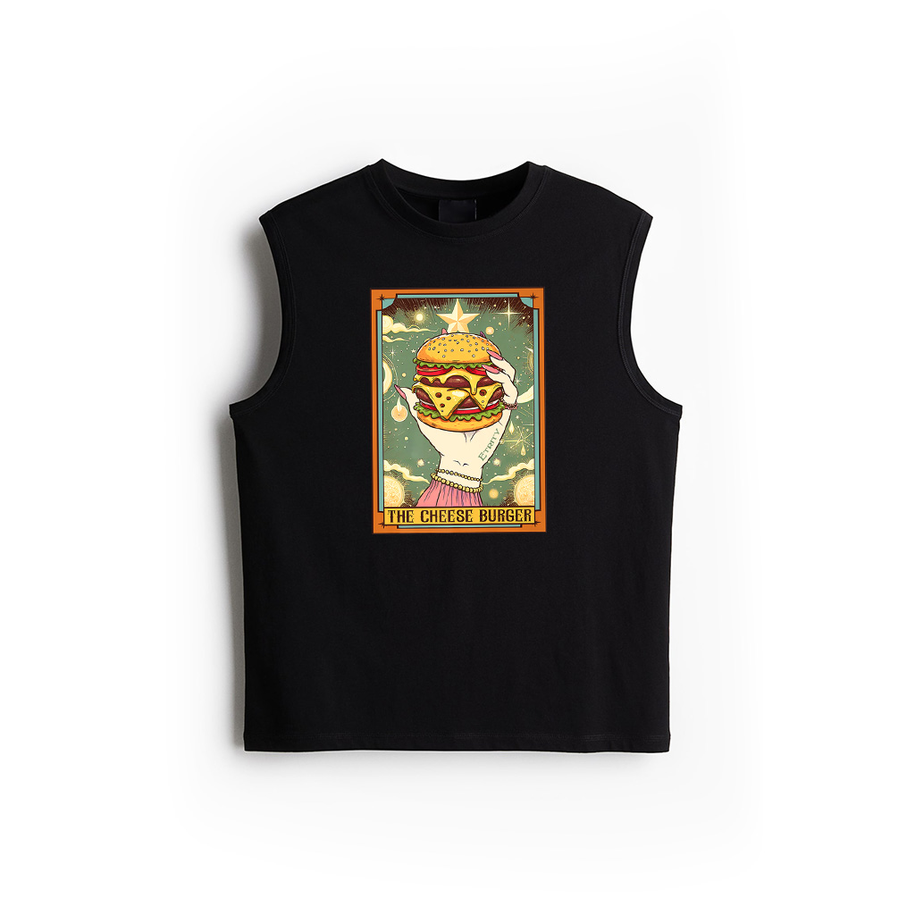 Cheese Burger Lover Foodie The Cheese Burger Tarot Card Premium Tank Top
