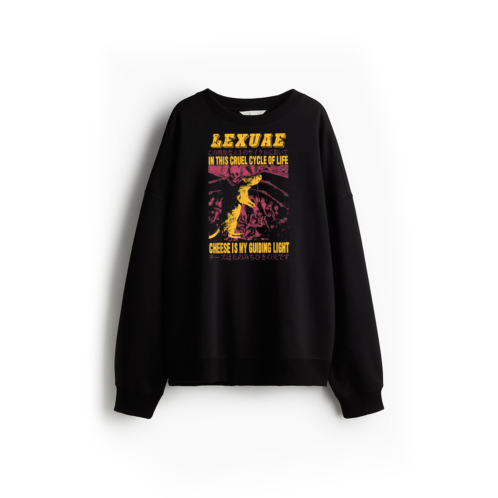 Cheese Is My Guiding Light Japan Tokyo Vintage Weird Rat Sweatshirt